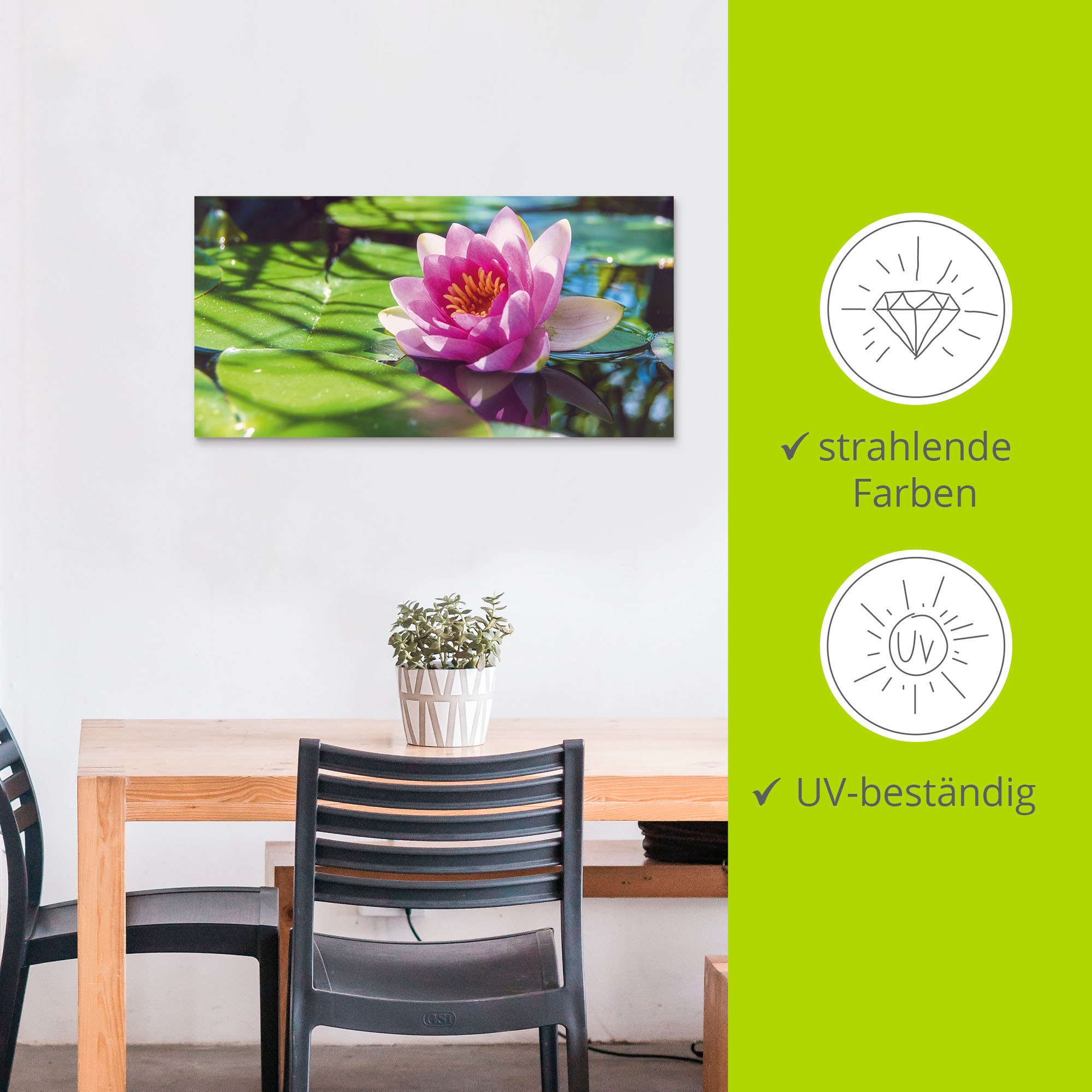 Artland Wandbild »Seerose Nahaufnahme«, Blumenbilder, (1 St.), als Alubild, Outdoorbild, Leinwandbild, Wandaufkleber, versch. Größen