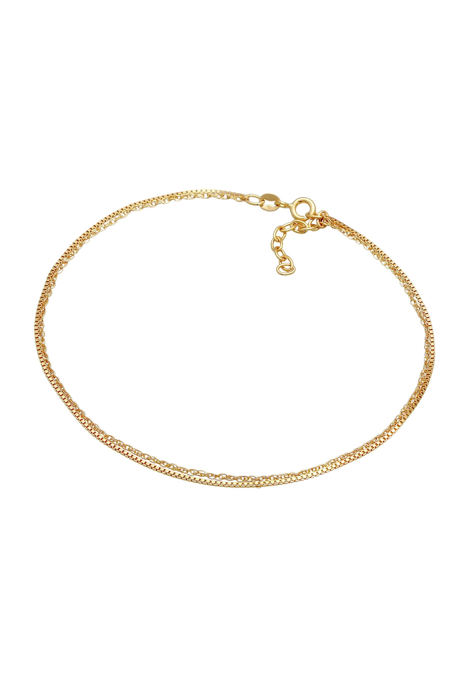 Elli Fußkette »Fußschmuck Kordel Venezianer Layer Basic Zeitlos 925 Silber«
