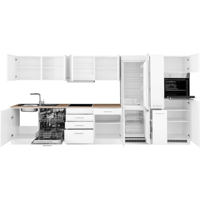HELD MÖBEL Küchenzeile »Visby«, mit E-Geräte, 390 cm, inkl.  Kühl/Gefrierkombination und Geschirrspüler bequem bestellen