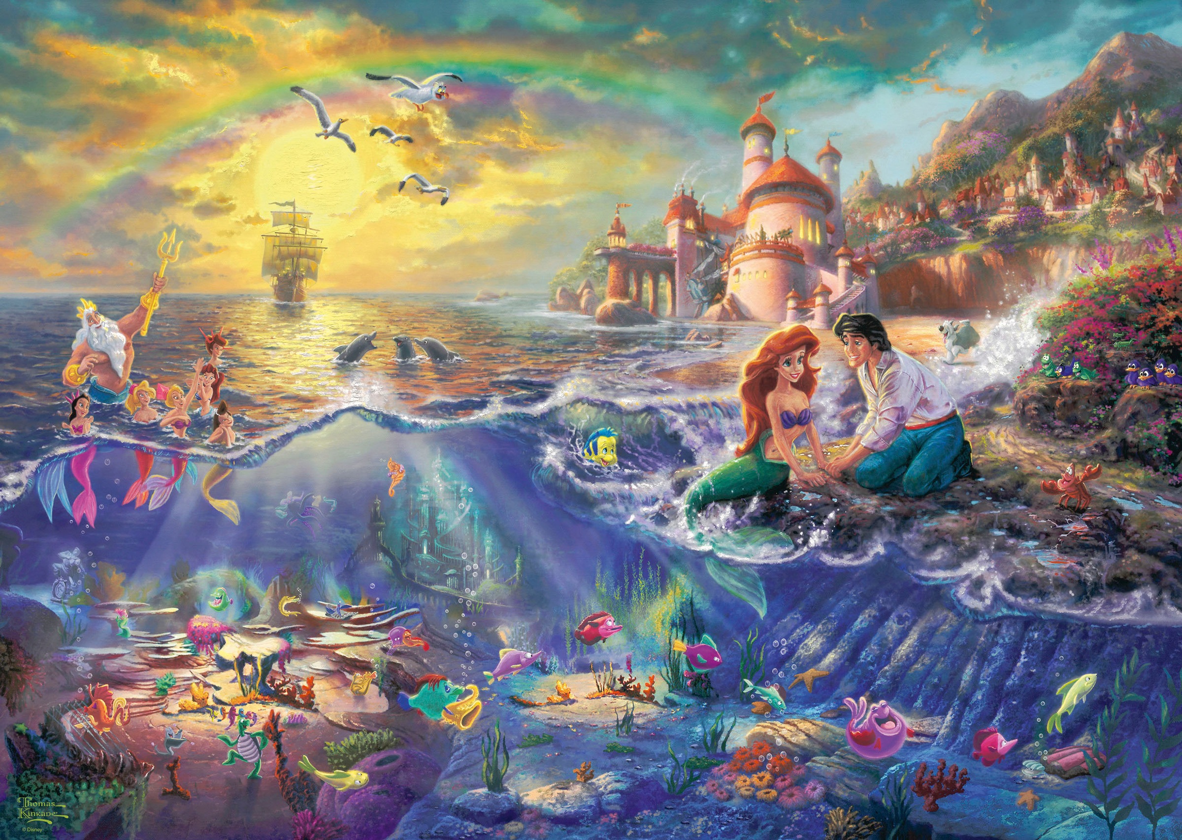 Schmidt Spiele Puzzle »Disney, Arielle von Thomas Kinkade«, (1000 tlg.)