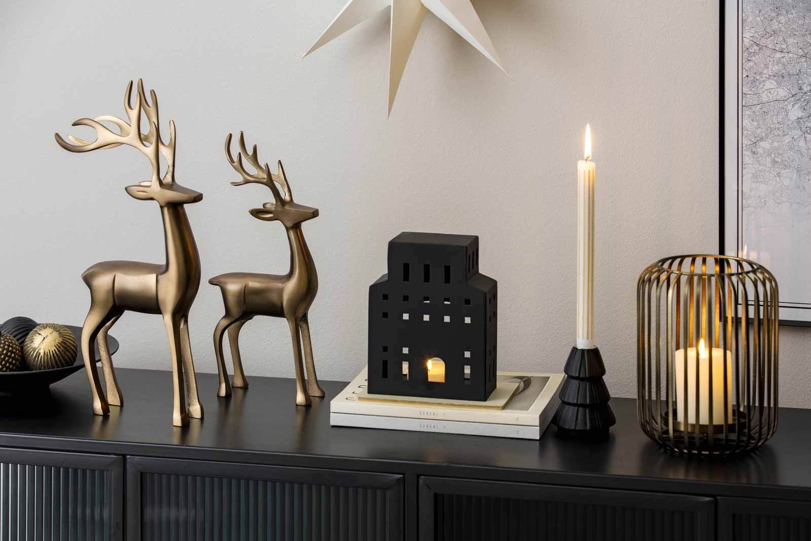 Villeroy & Boch Windlicht »Windlichter-Set Häuser Christmas Chic 20 / 22,5 / 30,7 cm 3-tlg. schwarz« Nur Dekoration