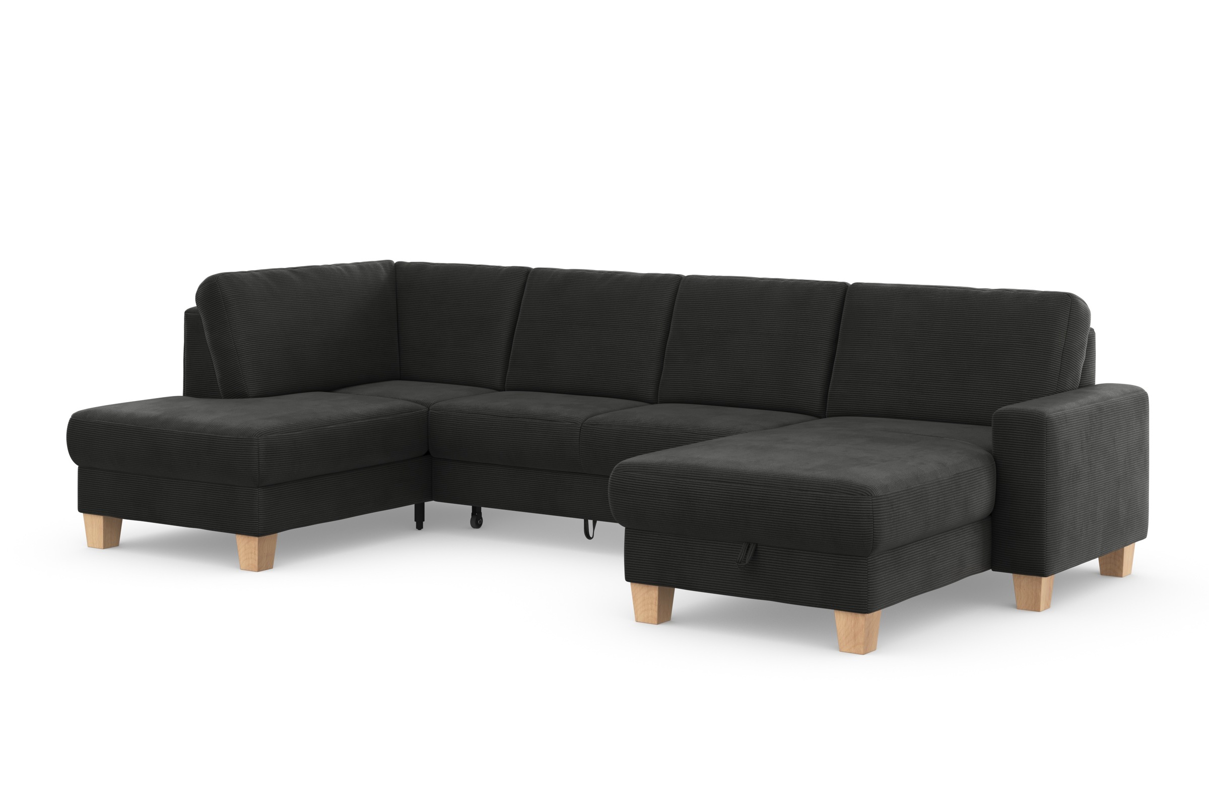 Home affaire Wohnlandschaft »Summer U-Form«, mit oder ohne Bettfunktion und Bettkasten, Cord-Bezug