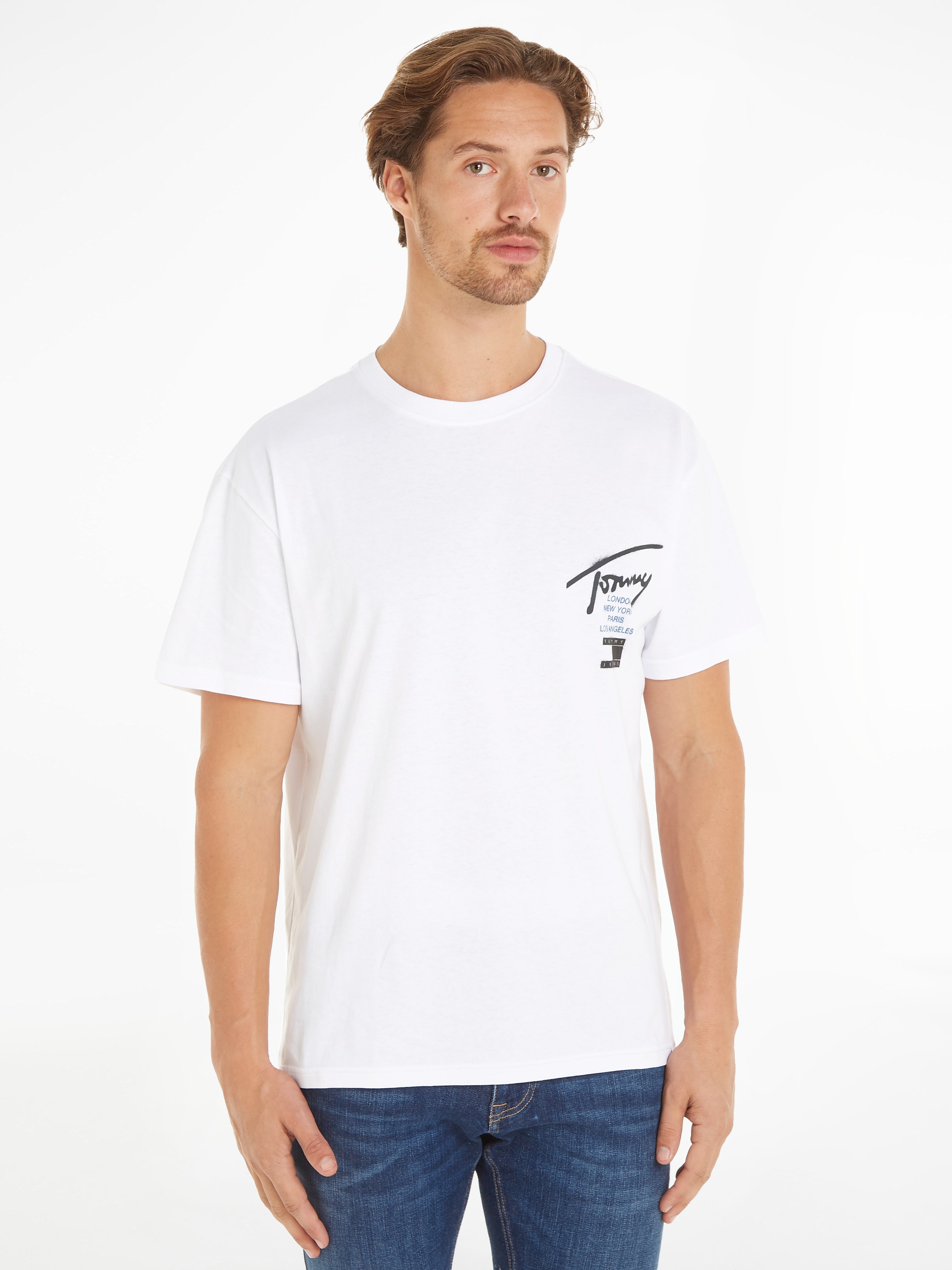 T-Shirt »TJM REG GRAFFITI SIG TEE EXT«, Große Größen mit Print