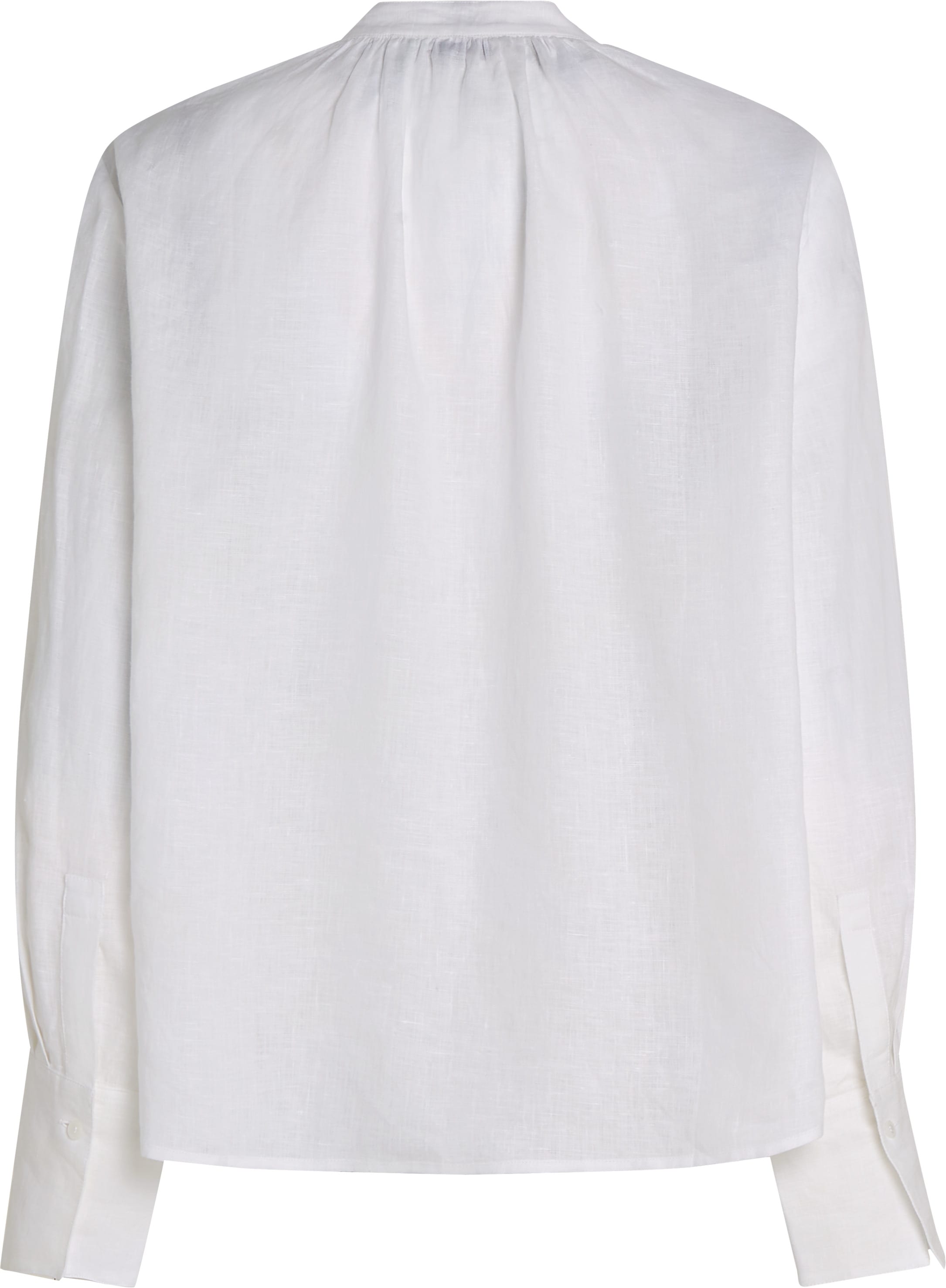 Tommy Hilfiger Klassische Bluse »ESS LINEN V-NECK BLOUSE«, mit Raffung,kühlendes Premium Leinen