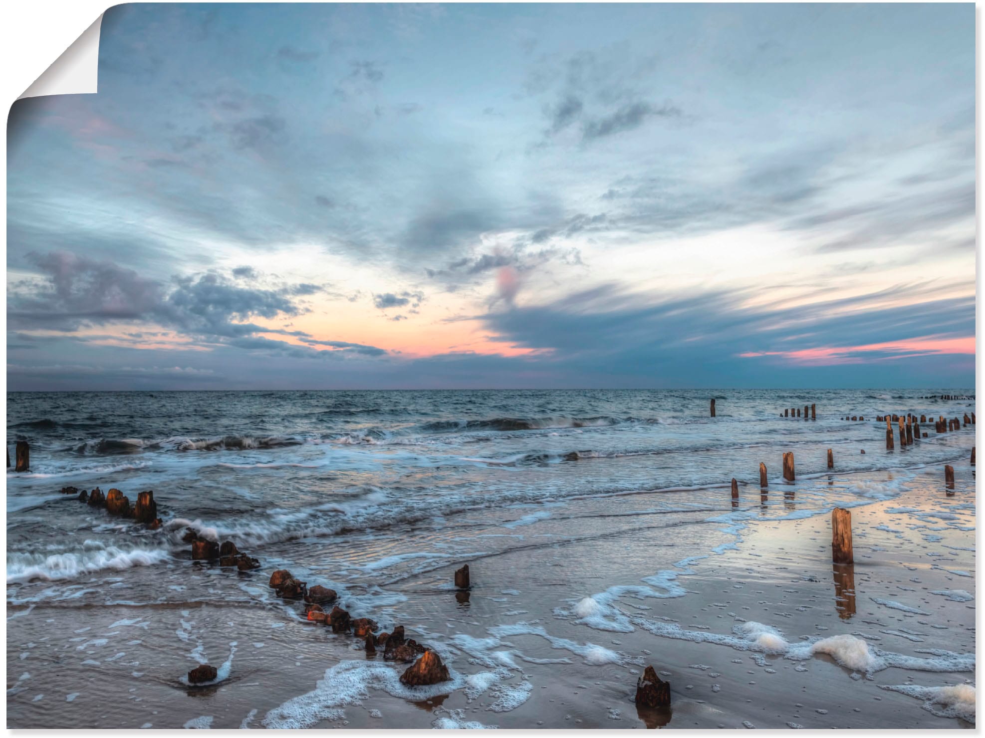 Wandbild »Winter Sonnenuntergang am Meer«, Gewässer, (1 St.), als Leinwandbild,...