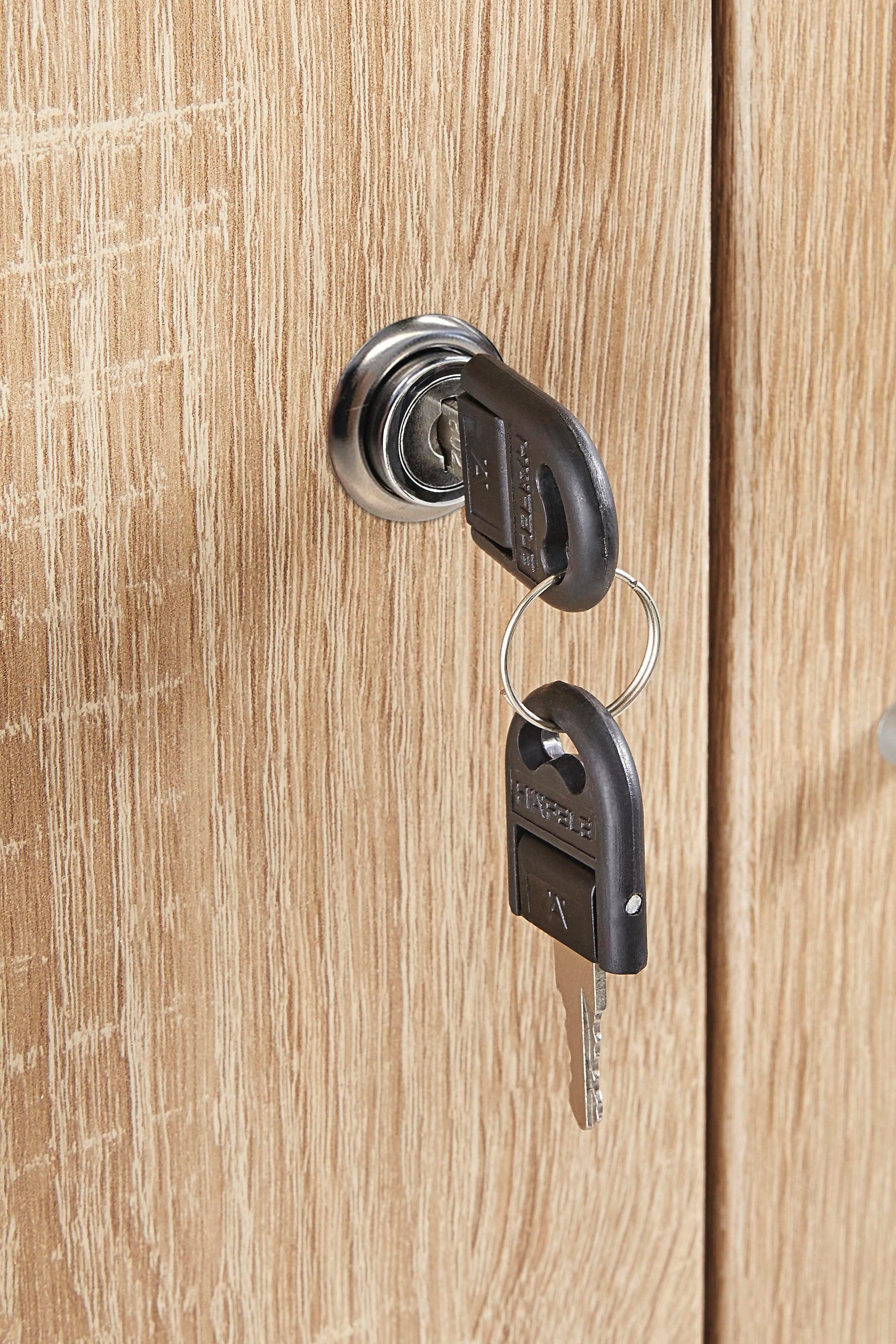 rauch Kleiderschrank »Schrank Garderobe Garderobenschrank Putzschrank Wäscheschrank BERGHEIM« Breiten 91/136/181 cm, Höhe 197 cm,  2 Außenschubladen, Tür/en abschließbar je 2 Schlüssel MADE IN GERMANY