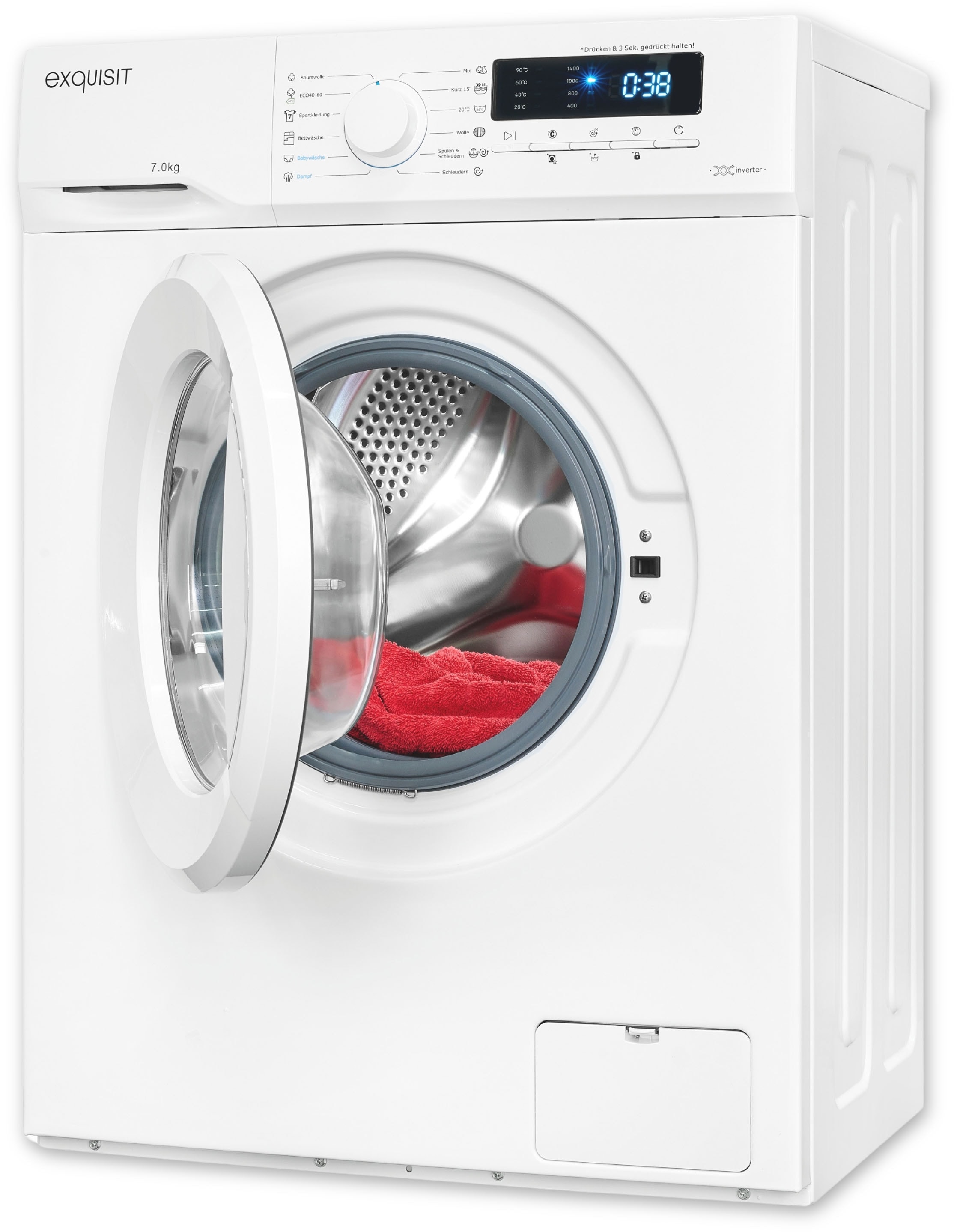 exquisit Waschmaschine »WA7014-020A«, 7 kg, 1400 U/min, Platz für 7,0 kg Wäsche