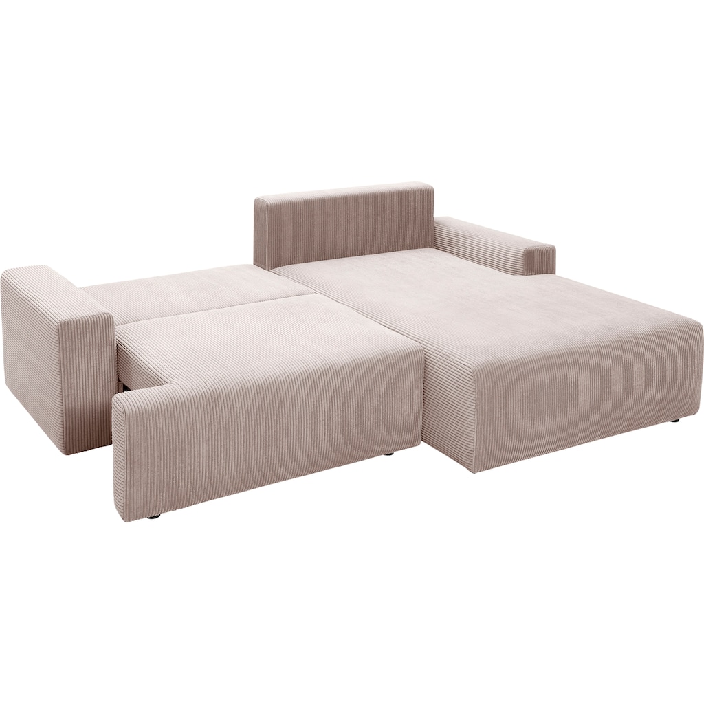 exxpo - sofa fashion Ecksofa »Orinoko«, inklusive Bettfunktion und Bettkasten in verschiedenen Cord-Farben