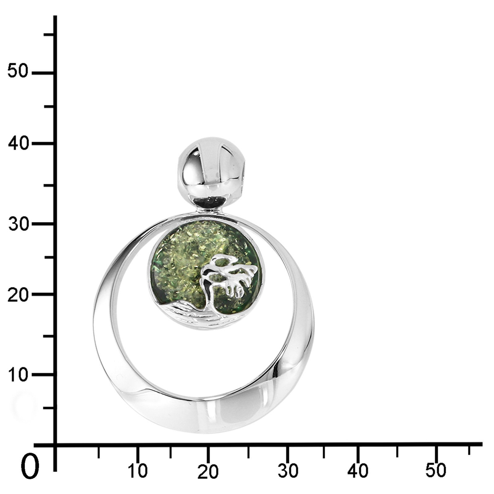 OSTSEE-SCHMUCK Kettenanhänger »- Windflüchter 30 mm - Silber 925/000 - Bernstein« ()