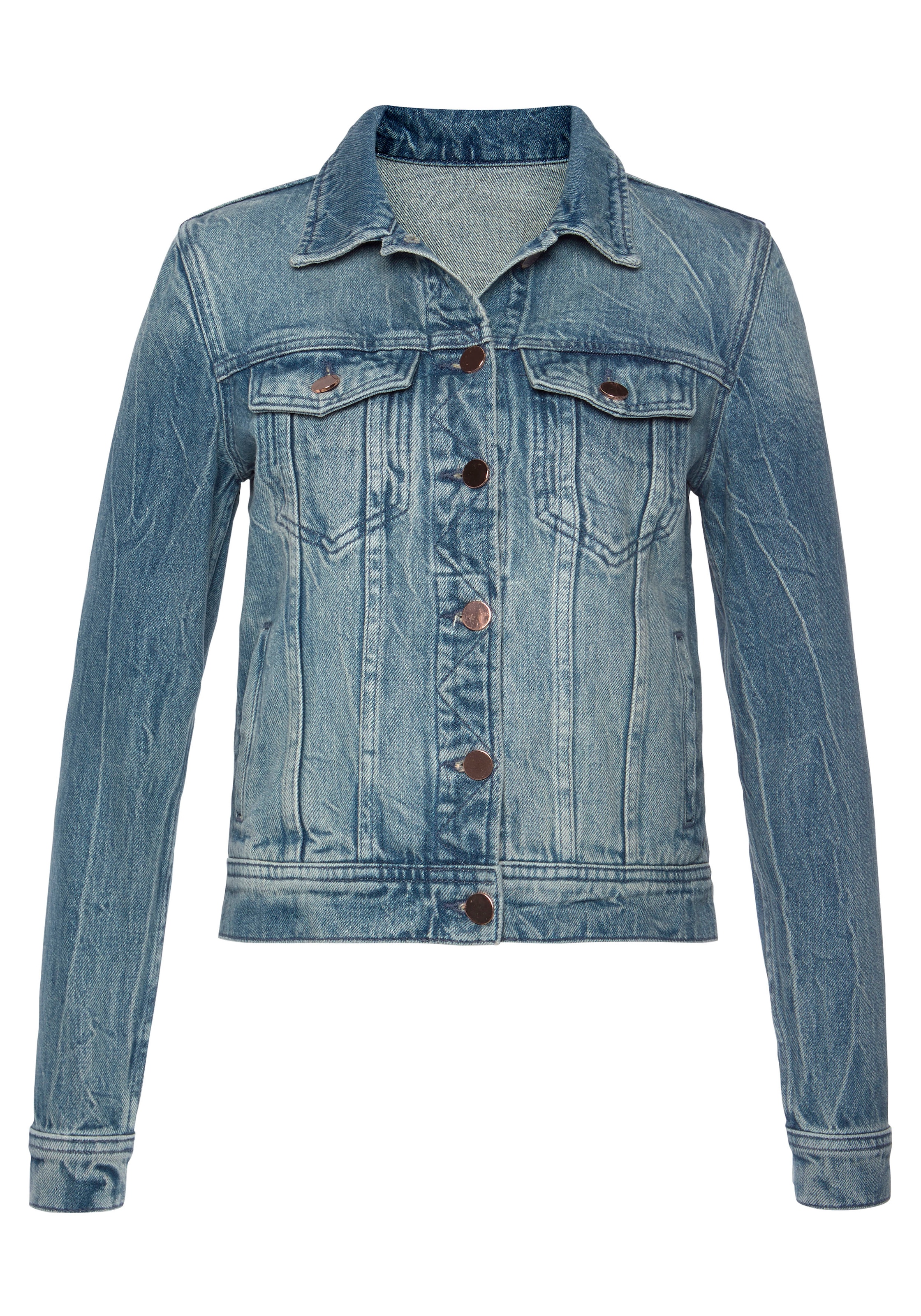 LASCANA Jeansjacke mit zwei Pattentaschen, Denimjacke aus Baumwolle, Sommerjacke
