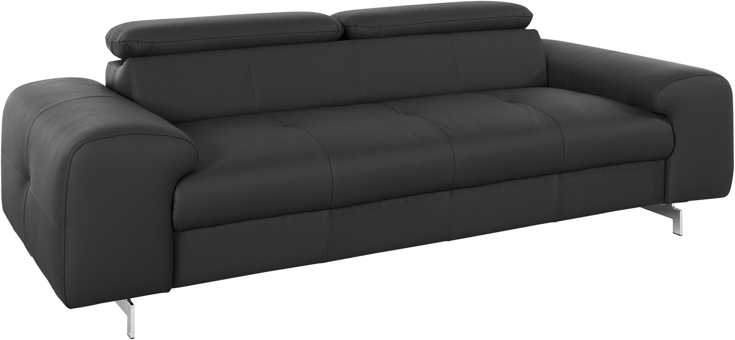 COTTA 3-Sitzer »Chef«, Big-Sofa mit Kopfteilverstellung, edle Metallkufen