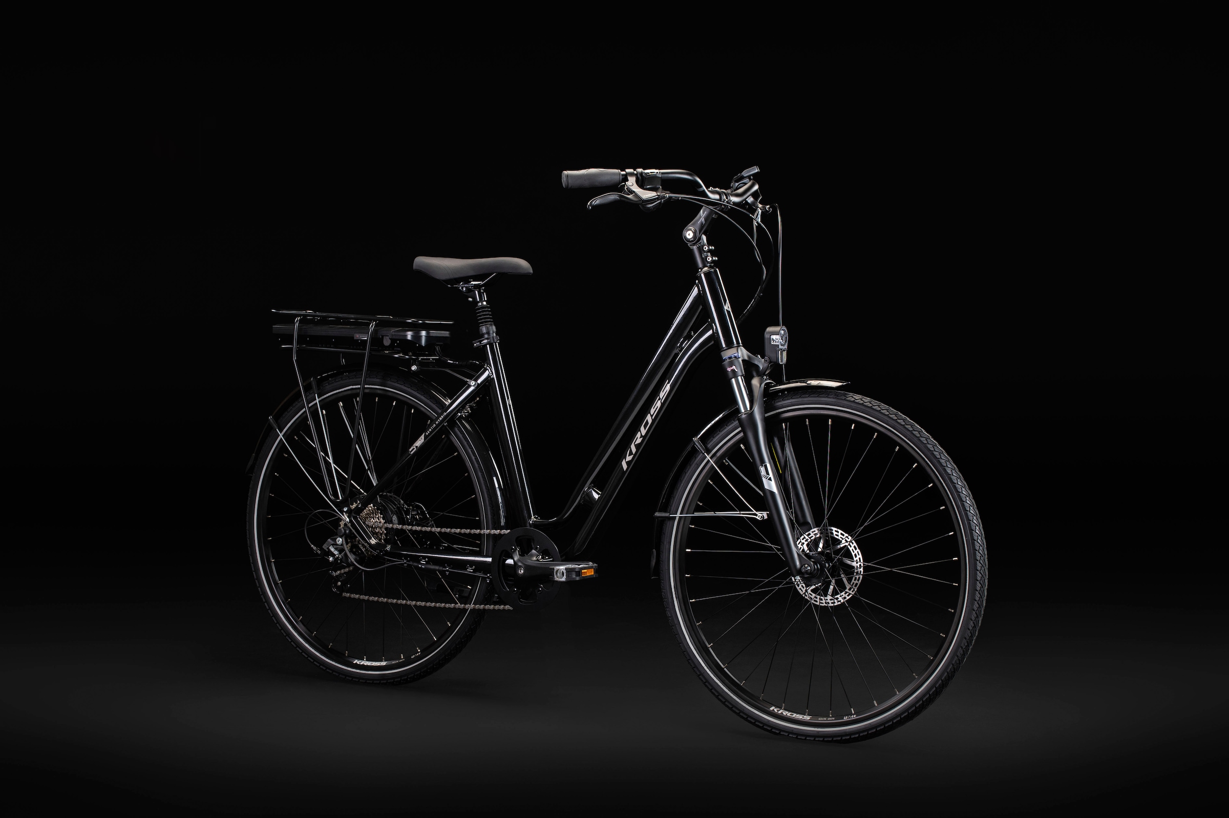 Kross E-Bike »E-Citybike Sentio Hybrid 1.0 28 Zoll schwarz«, 8 Gang, microSHIFT, M26S, Heckmotor 250 W, Pedelec, Elektrofahrrad für Damen und Herren