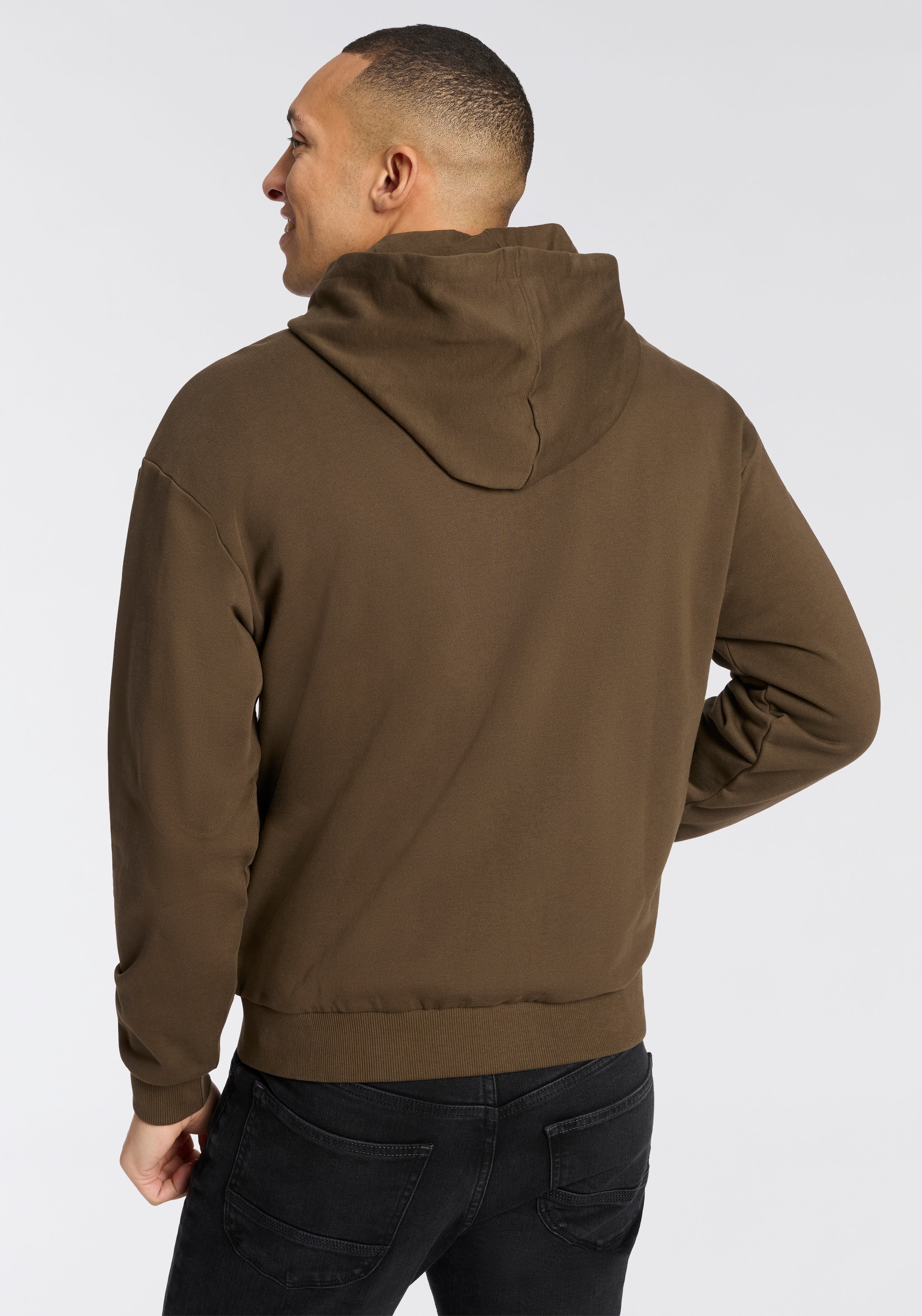 HUGO Kapuzensweatjacke »Nadarasi« mit Logo-Badge