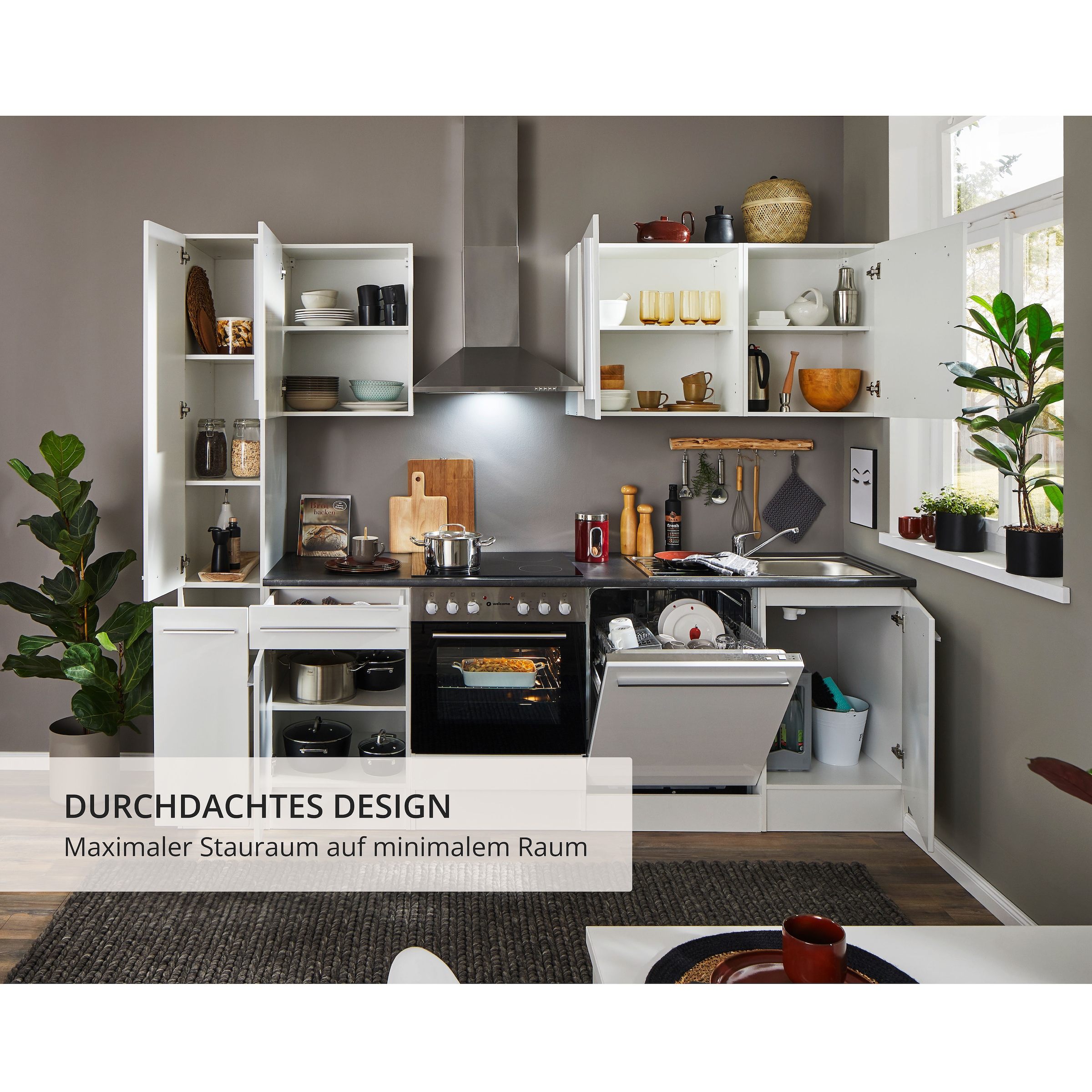 BASIC by Balculina Küchenzeile »Jazz« Breite 250 cm, wahlweise mit E-Geräten