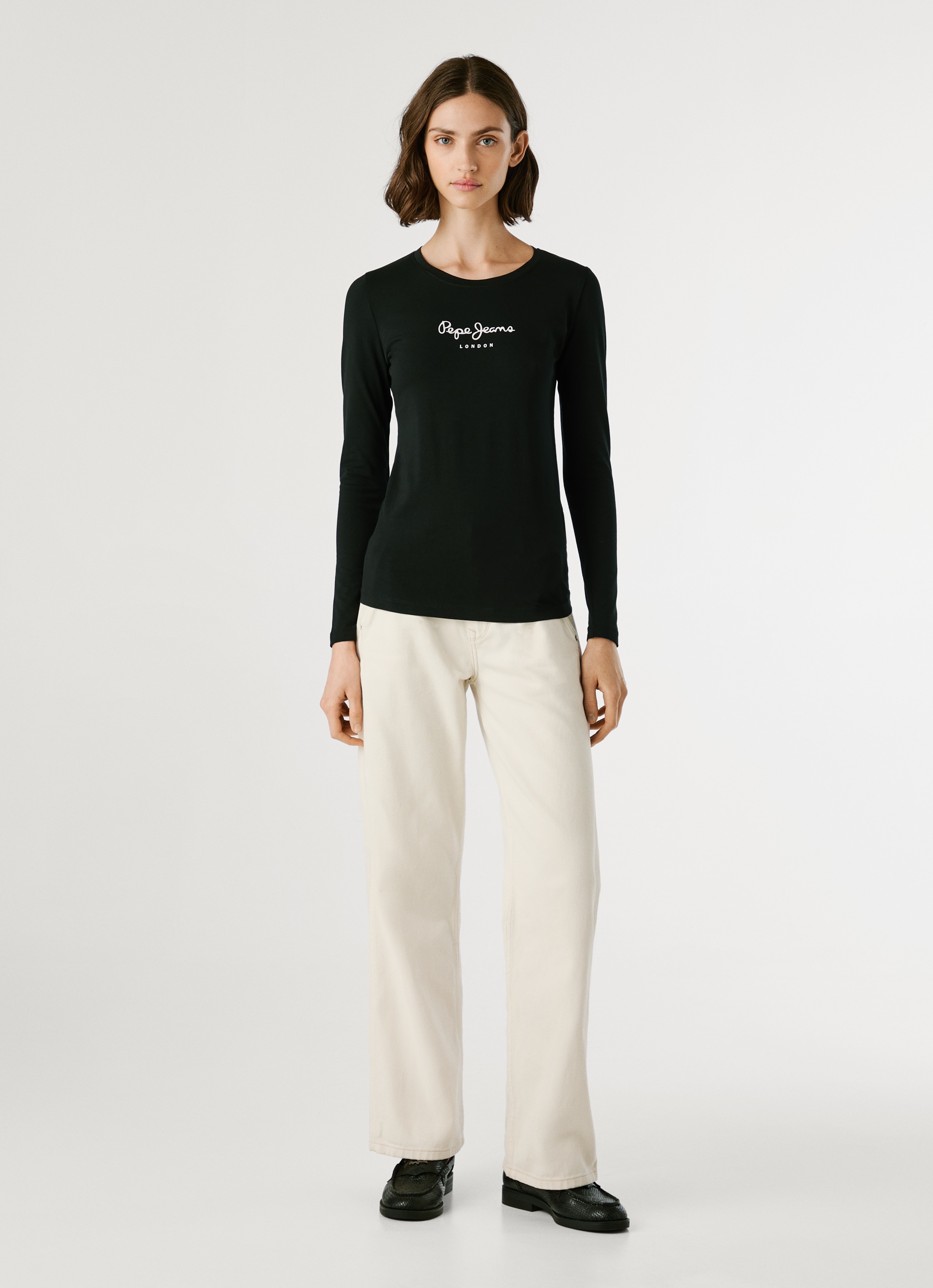 Pepe Jeans Langarmshirt »NEW VIRGINA L/S« mit Logo-Print