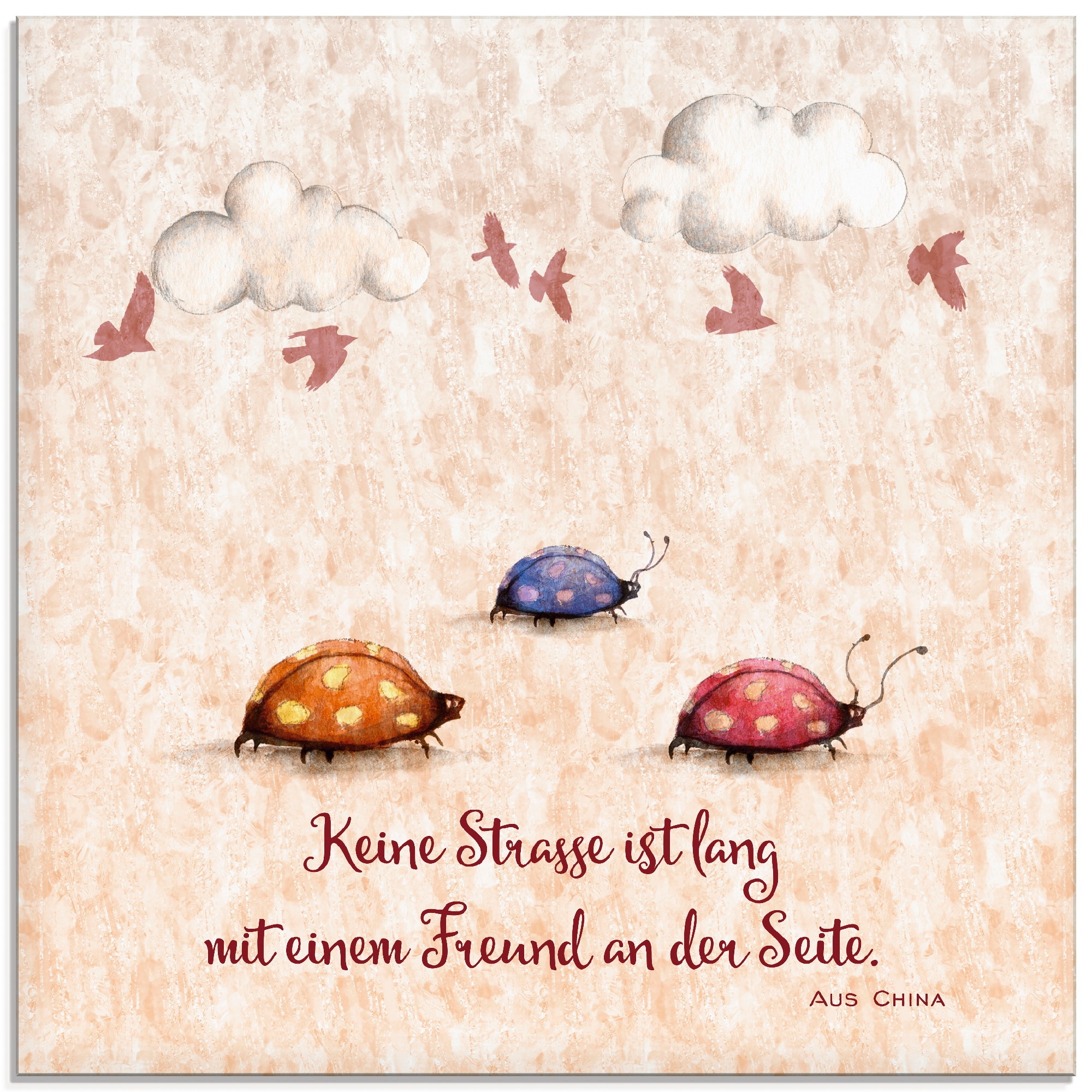 Artland Glasbild "Lebensweisheit Freunde" Tiere 1 Stk. tlg. in verschiedenen Größen