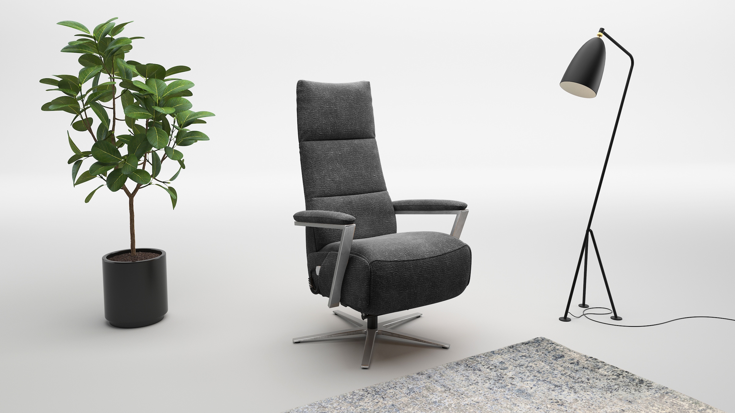 sit&more TV-Sessel "Vario Comfort, inkl. Kopfteilverstellung & 360 Drehfunktion" mit Gasdruck, Höhe der Armlehnen 64cm
