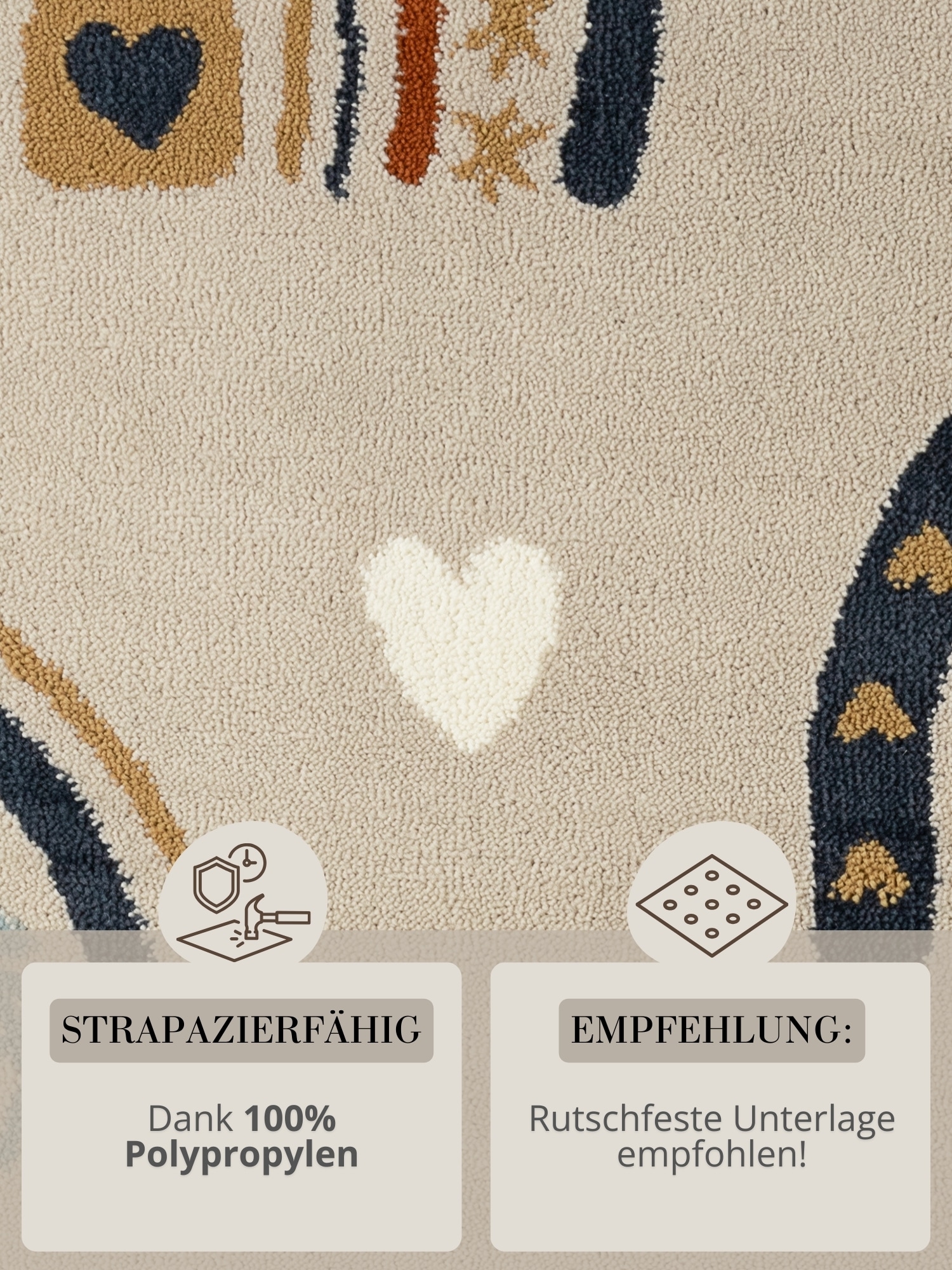 HANSE Home Kinderteppich »Bowie« rund 10 mm Höhe Pflegeleicht, Weich, Kinderzimmer, Spielteppich, Spielunterlage