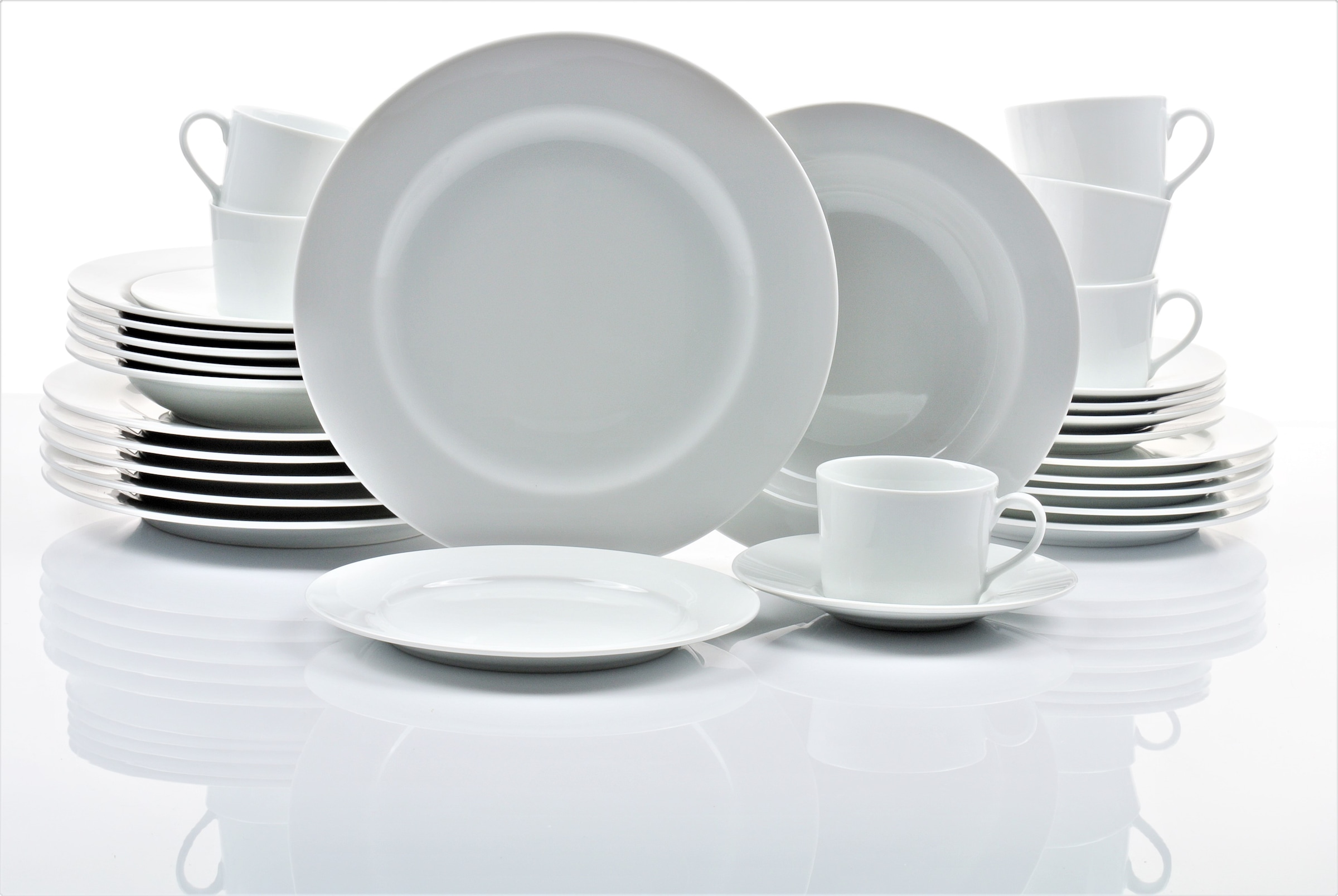 Retsch Arzberg Kombiservice »HEIKE WEISS, Geschirr-Set 30-teilig für 6 Personen, Porzellan, rund« Geschirrklassiker in der traditionellen runden Form, zeitlos und chic