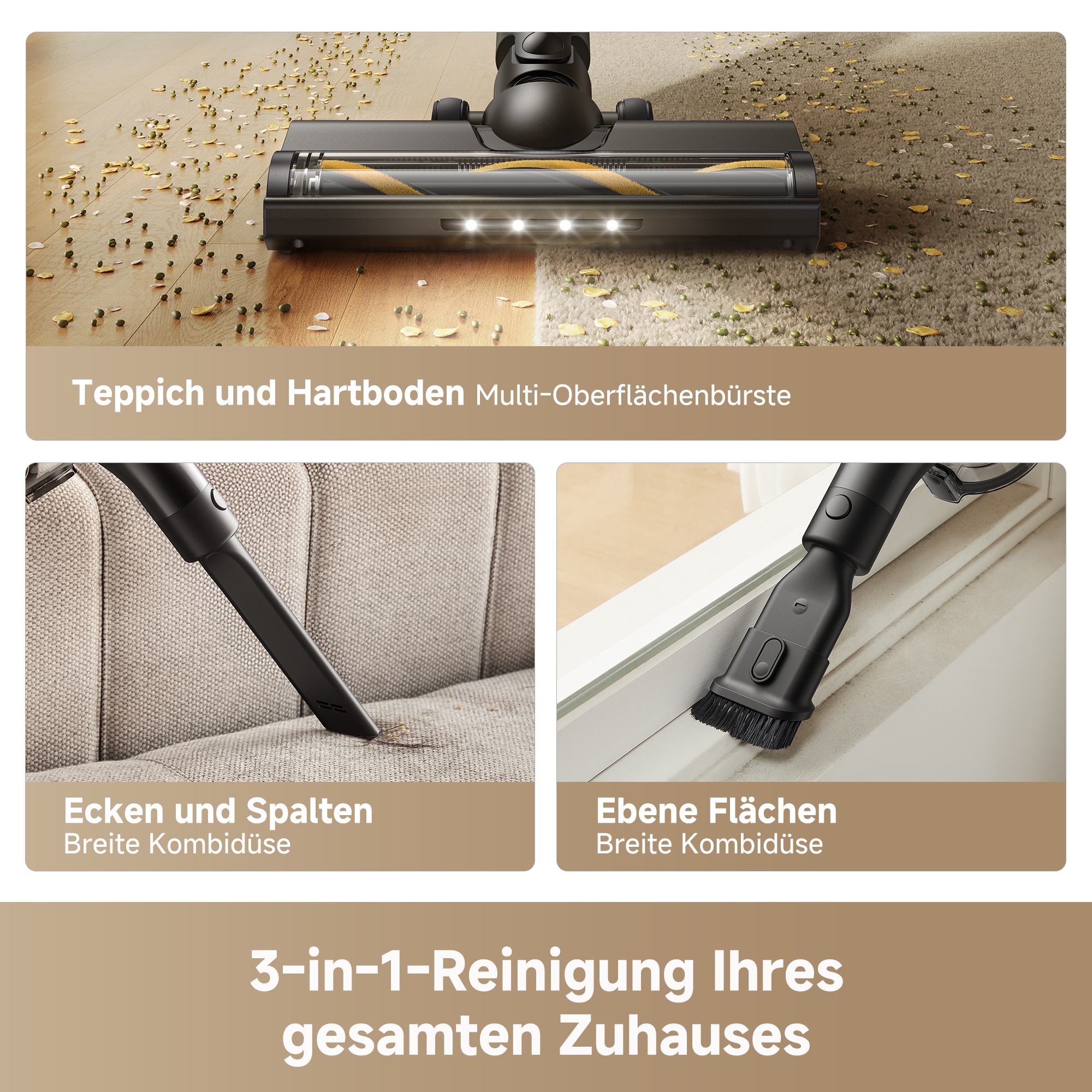 Dreame Akku-Hand-und Stielstaubsauger »R10s Lite« 25000 Pa, 45 min, 99.9% Filter, LED, Flex 90°