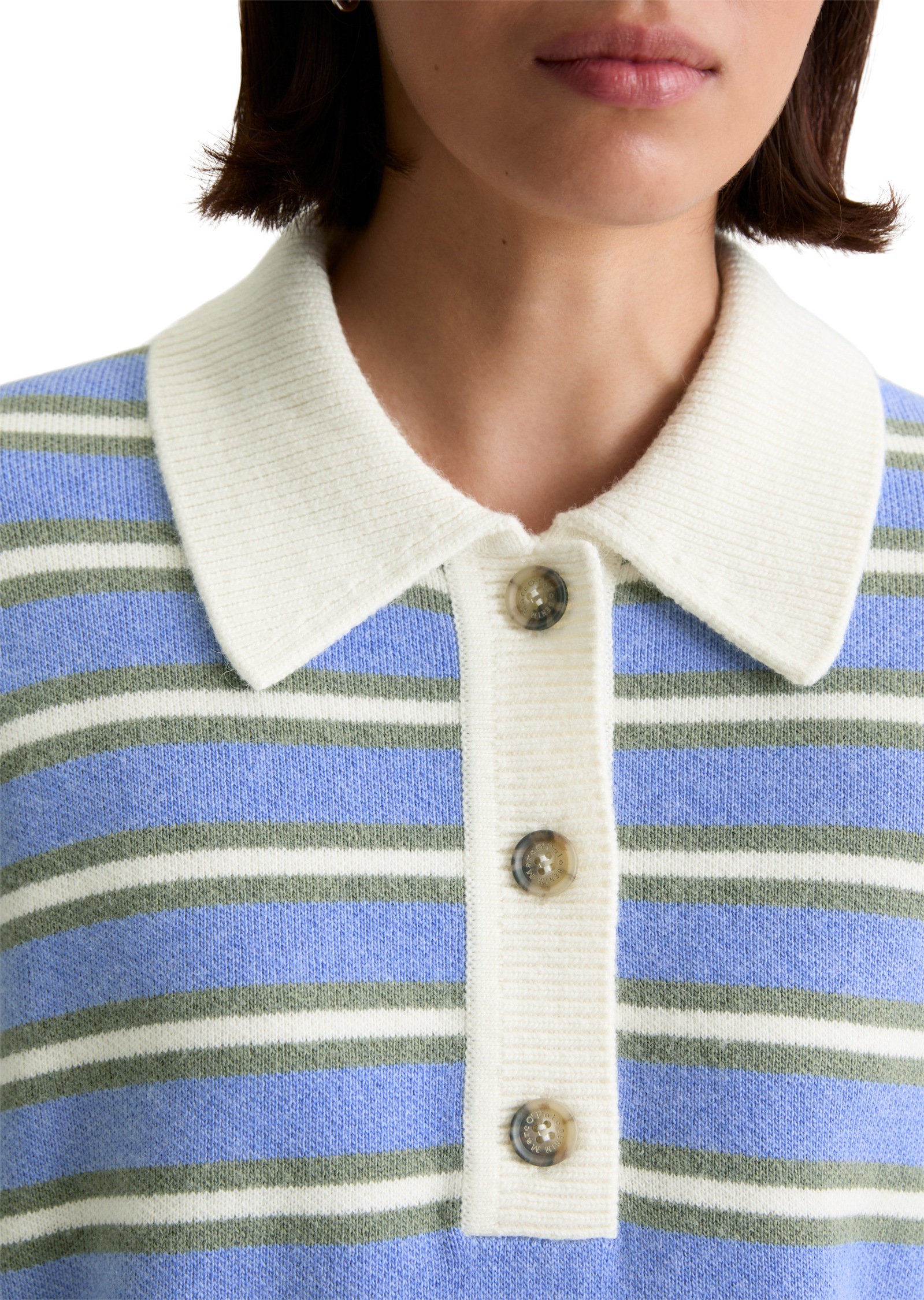 Marc O'Polo DENIM Strickpullover regular fit aus softem Schurwolle-Viskose-Mix, gestreift