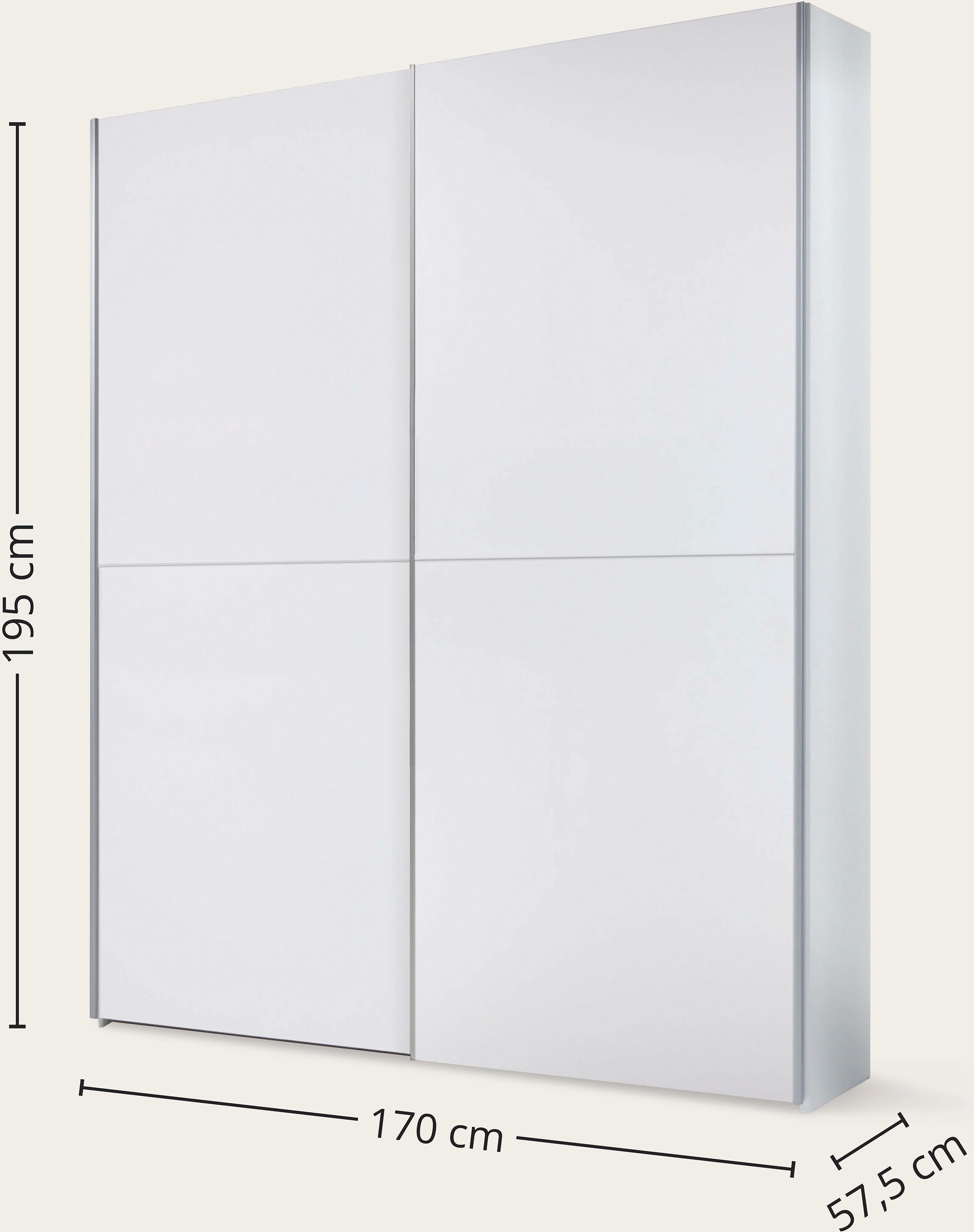 Schlafkontor Schwebetürenschrank »Time Schrank, Kleiderschrank mit Schiebetüren« 4 Türelemente als Schachbrettoptik