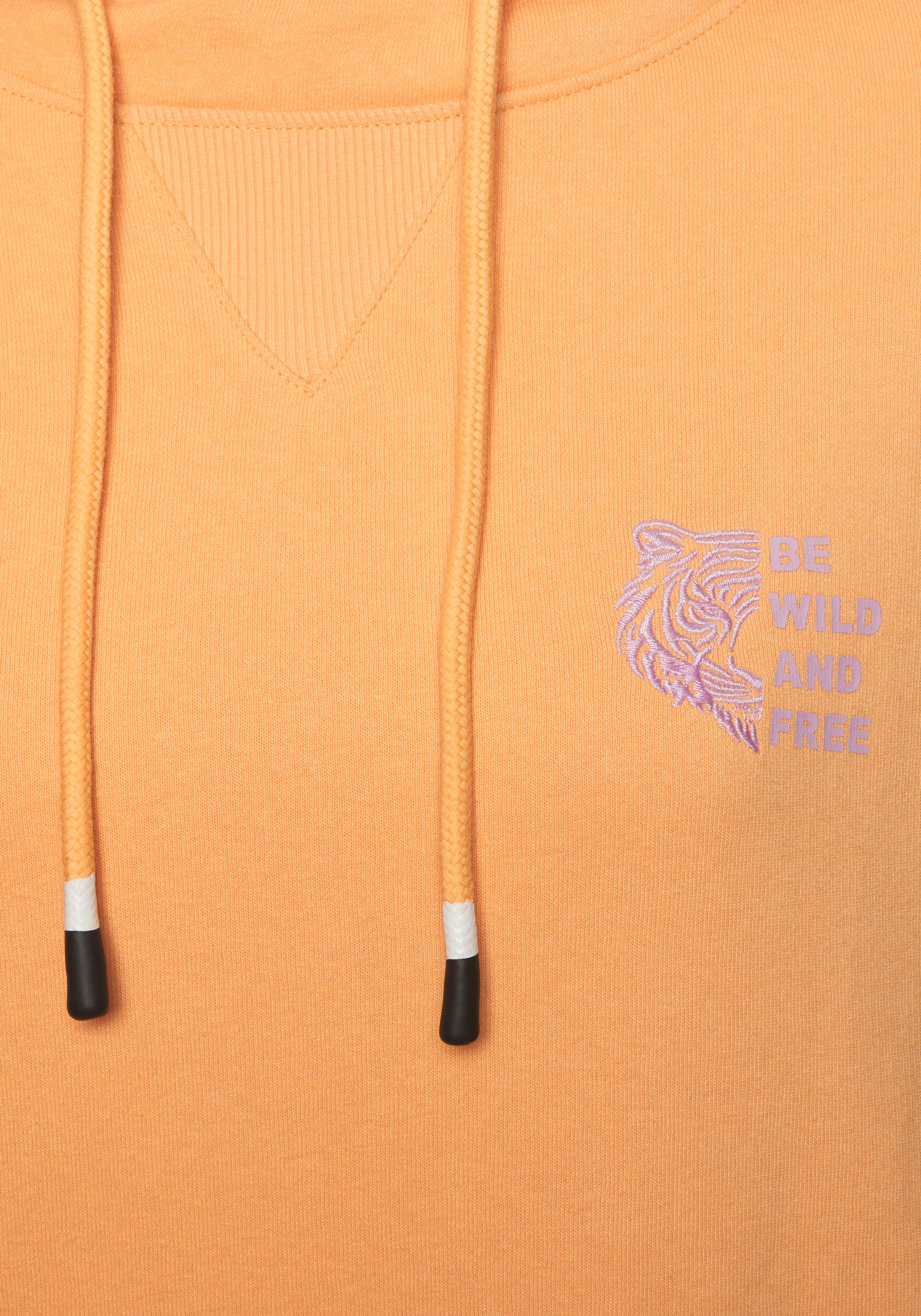 Buffalo Kapuzenpullover, mit Kontraststickerei und seitliche Taschen