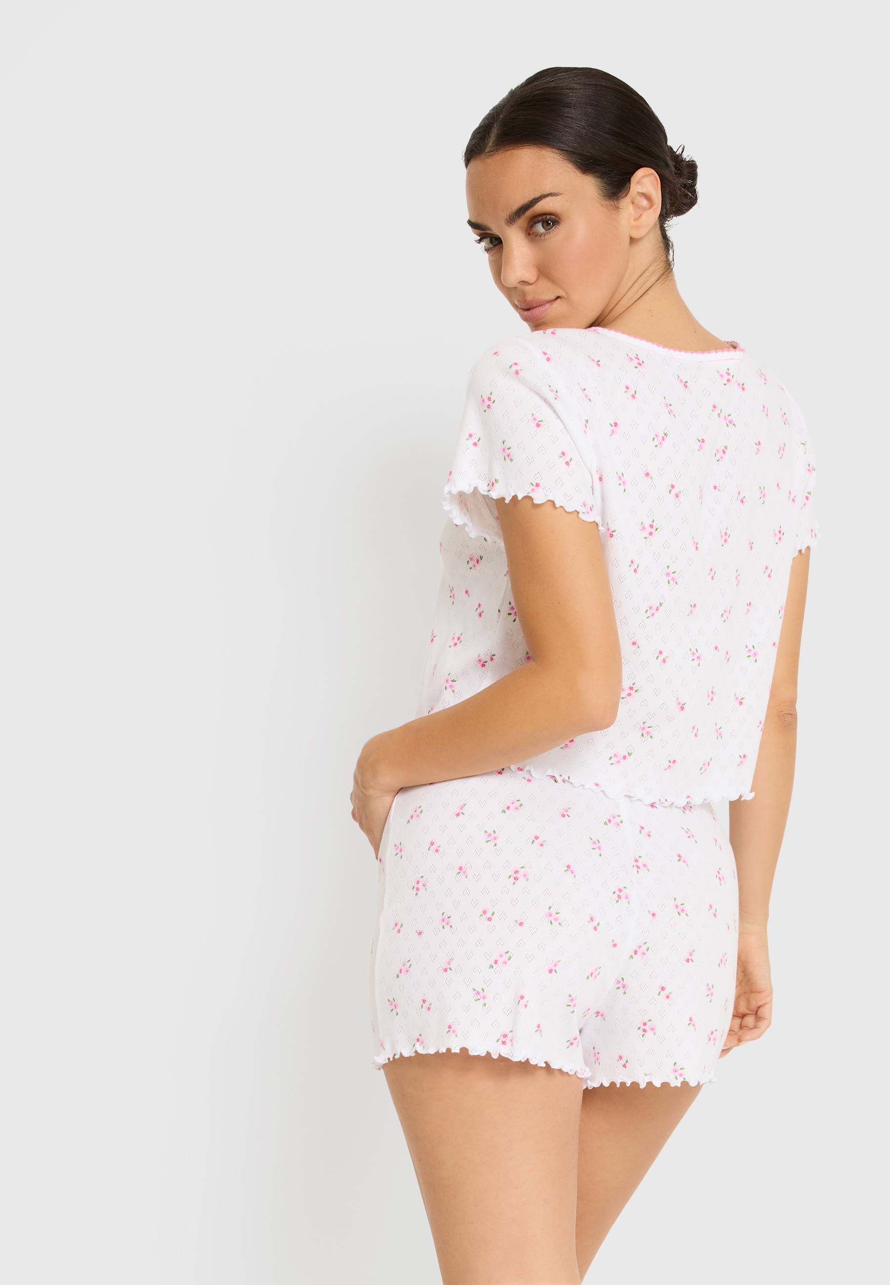 LSCN by LASCANA Shorty 2 mit Babylock Saum
