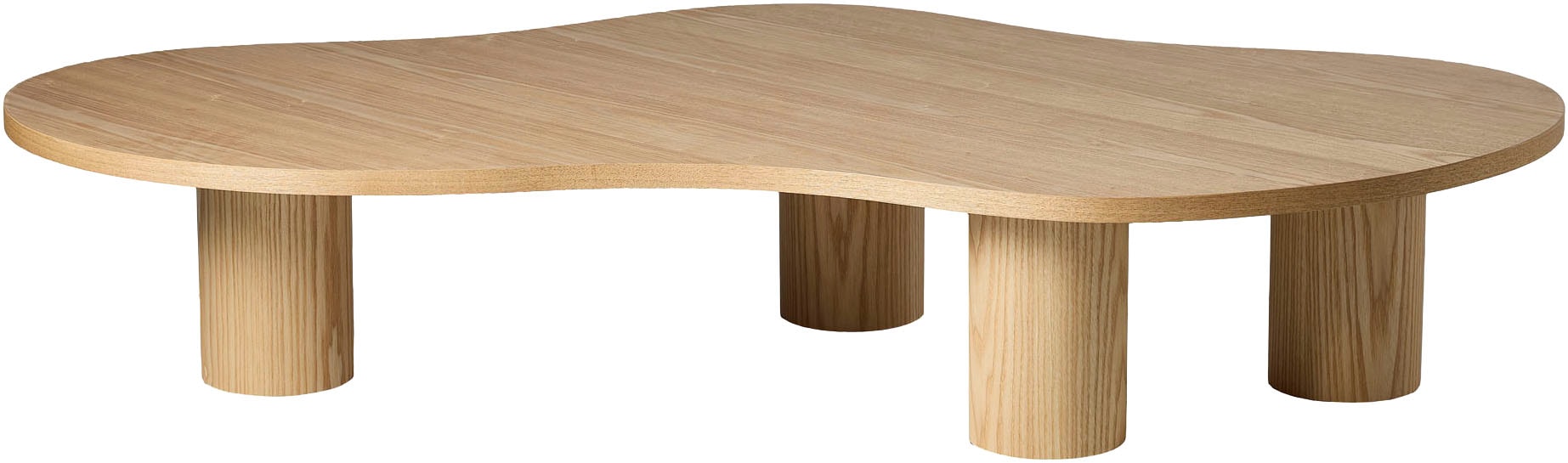 SalesFever Couchtisch »Aven 160x85 cm zeitloses Design mit Echtholzfurnier« Markante organische Form mit skulpturalem Charakter