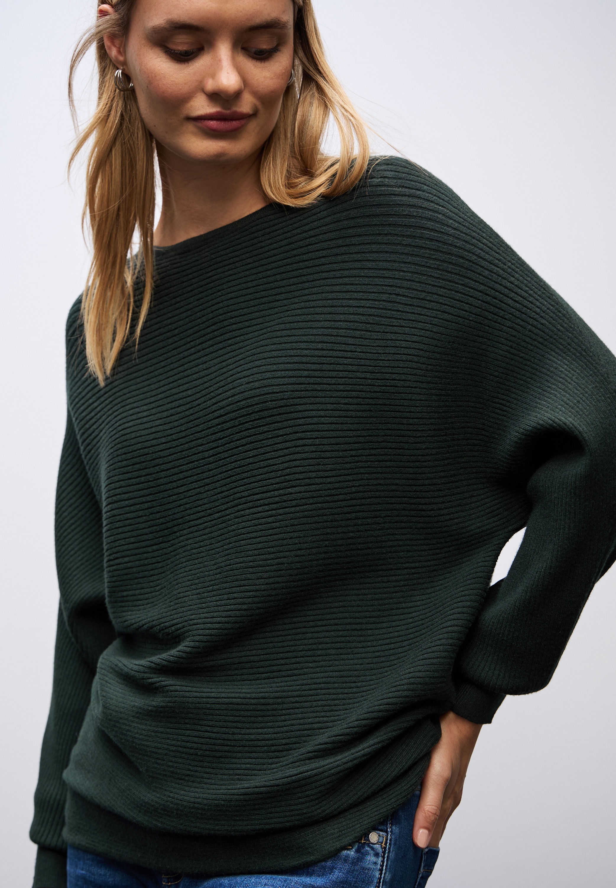 STREET ONE Strickpullover mit feiner Struktur und weitem Schnitt
