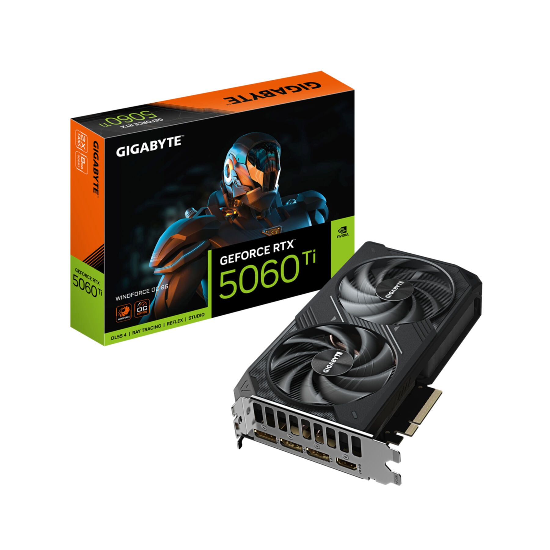 Gigabyte Grafikkarte »GeForce RTX 5060 Ti WINDFORCE OC 8G Grafikkarte – 8 GB GDDR7, 128 Bit,«