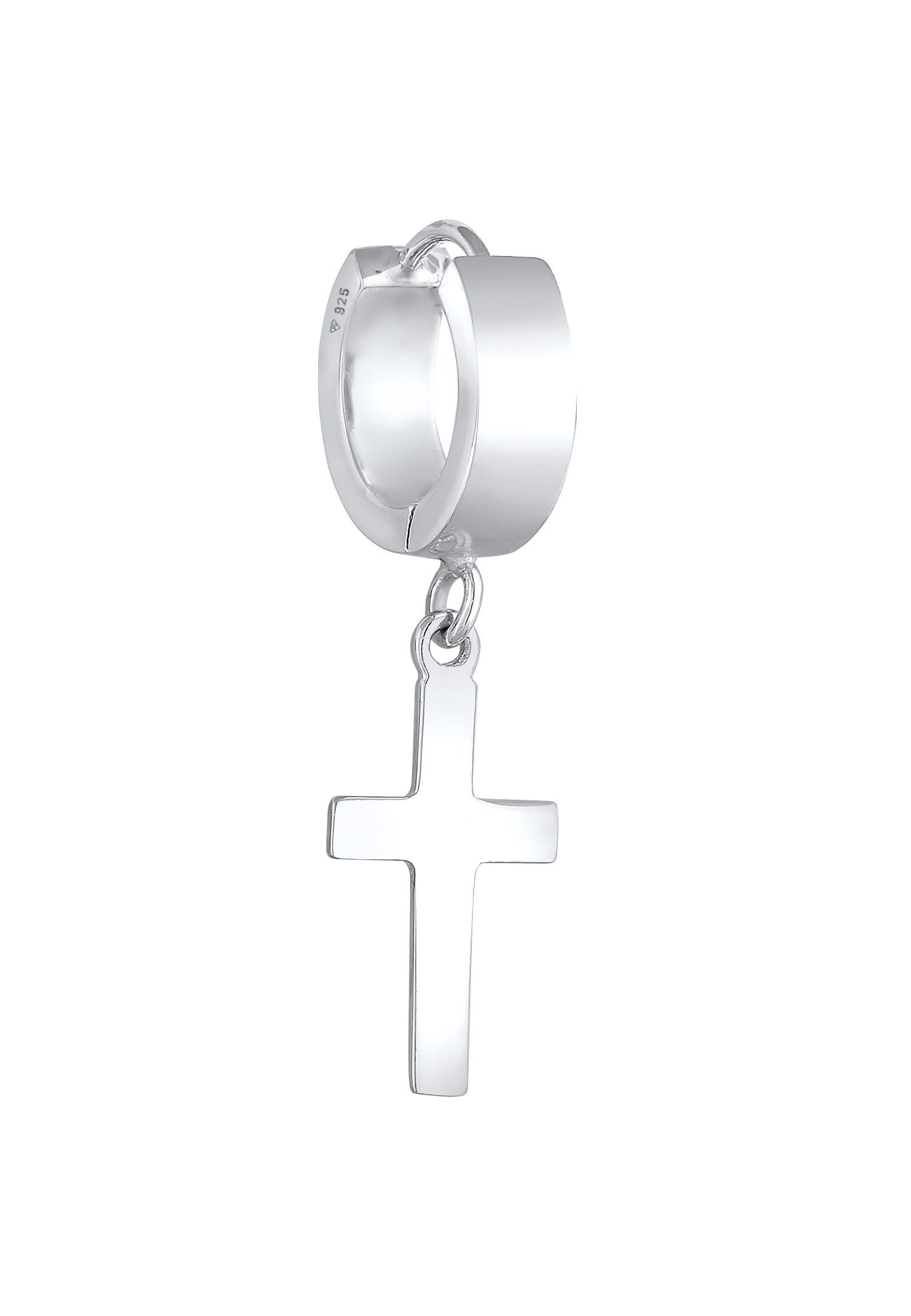 Kuzzoi Paar Creolen »Ohrringe Creole Kreuz Scharnier Single 925 Silber«