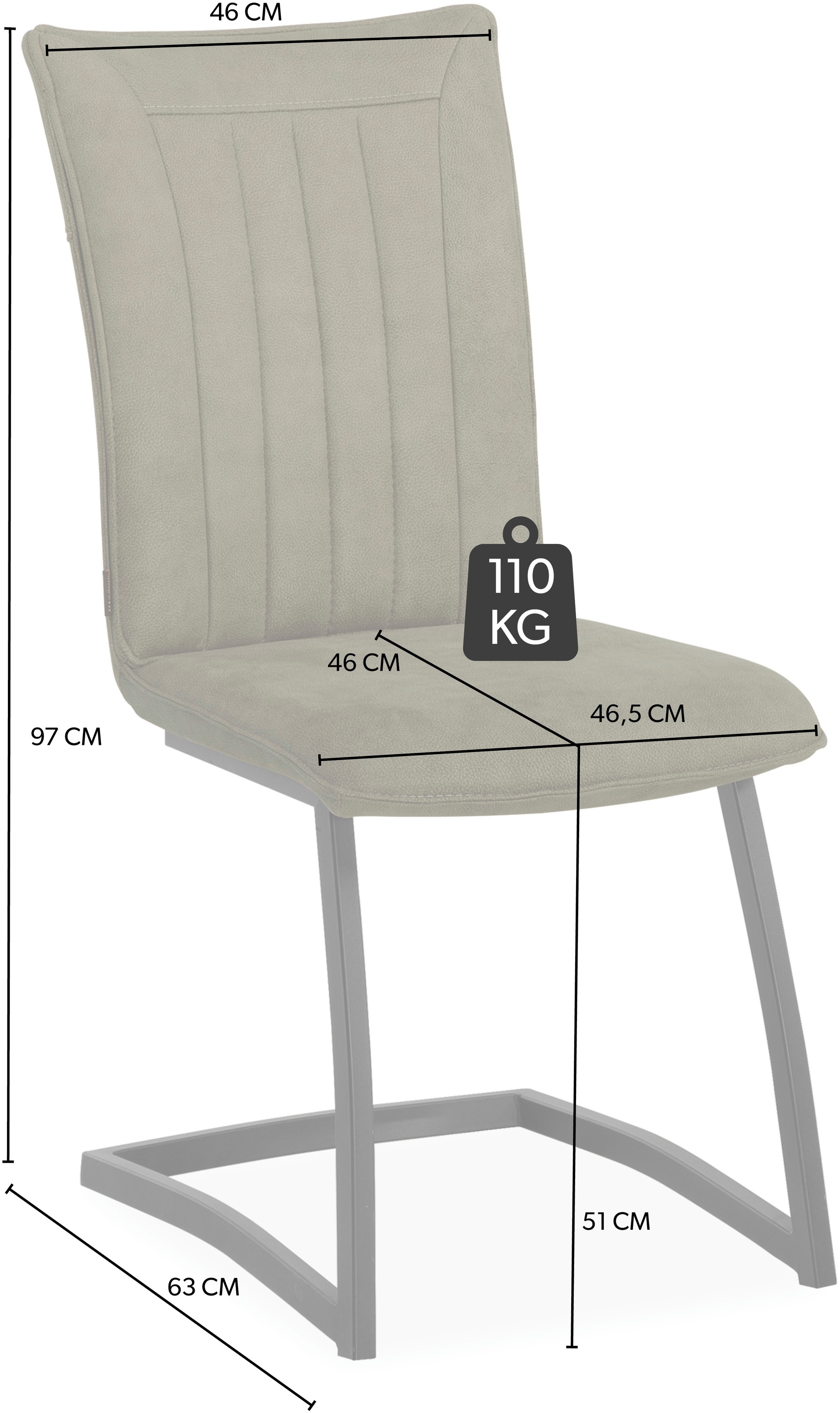 OMG Design Freischwinger »Amara«, (Set), 2 St., Stoff, Esszimmerstuhl, Küchenstuhl, pflegeleichter Bezug