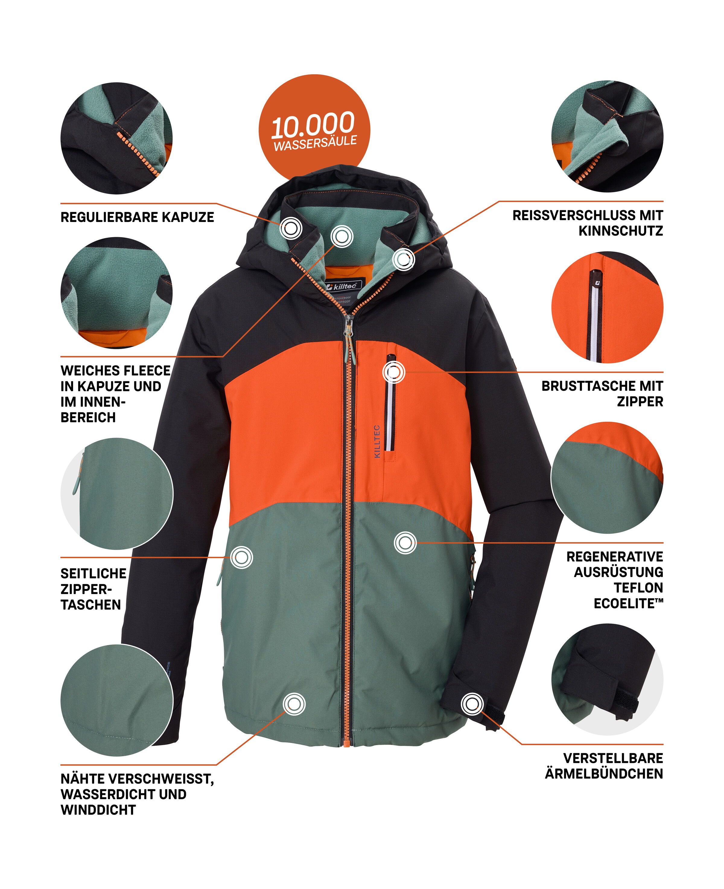 Killtec Funktionsjacke »KOW 172 BYS JCKT« Wind- und wasserdichte Kinderjacke, 10.000 mm Wassersäule