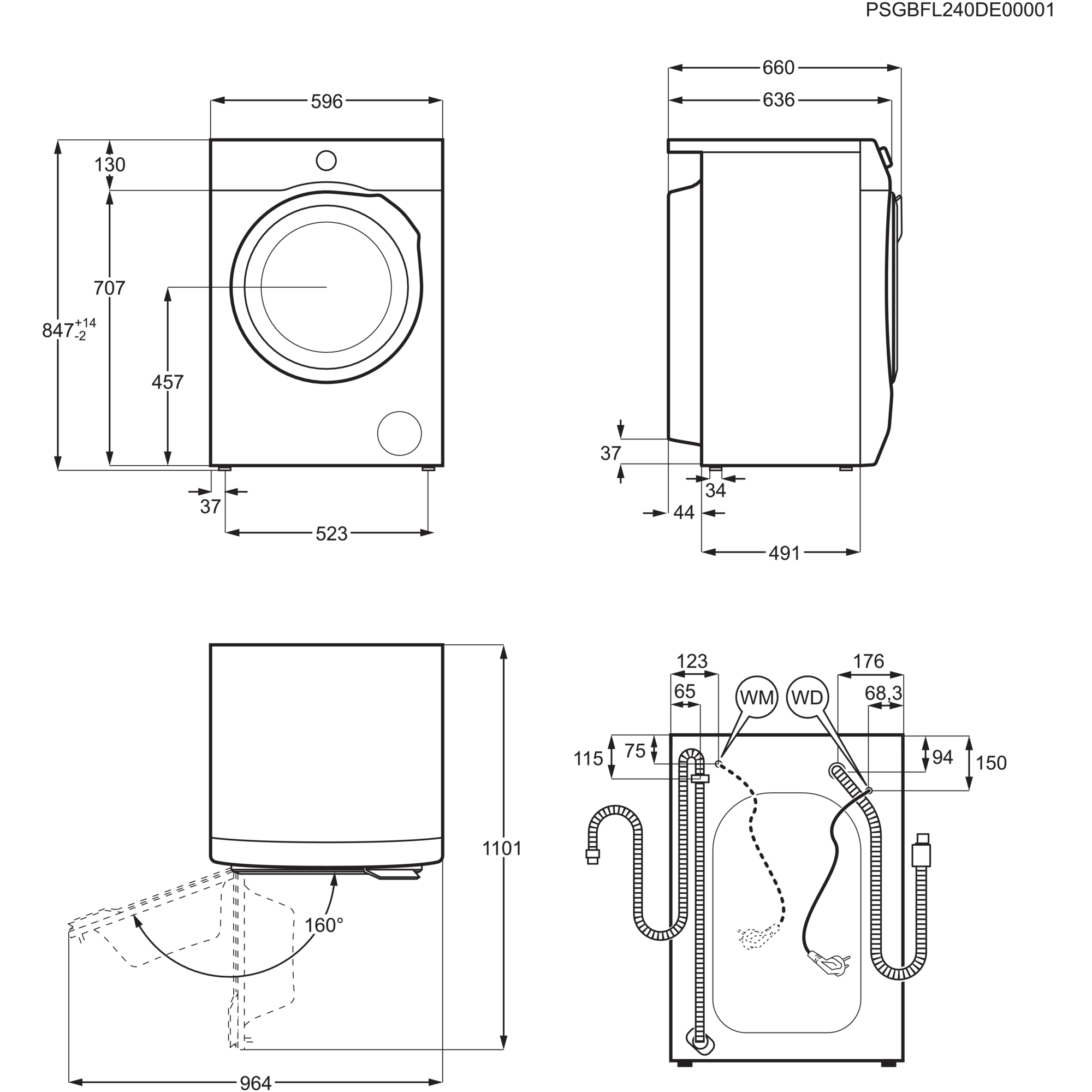 AEG Waschmaschine 6000 »LR6A5E400« 10 kg 1400 U/min