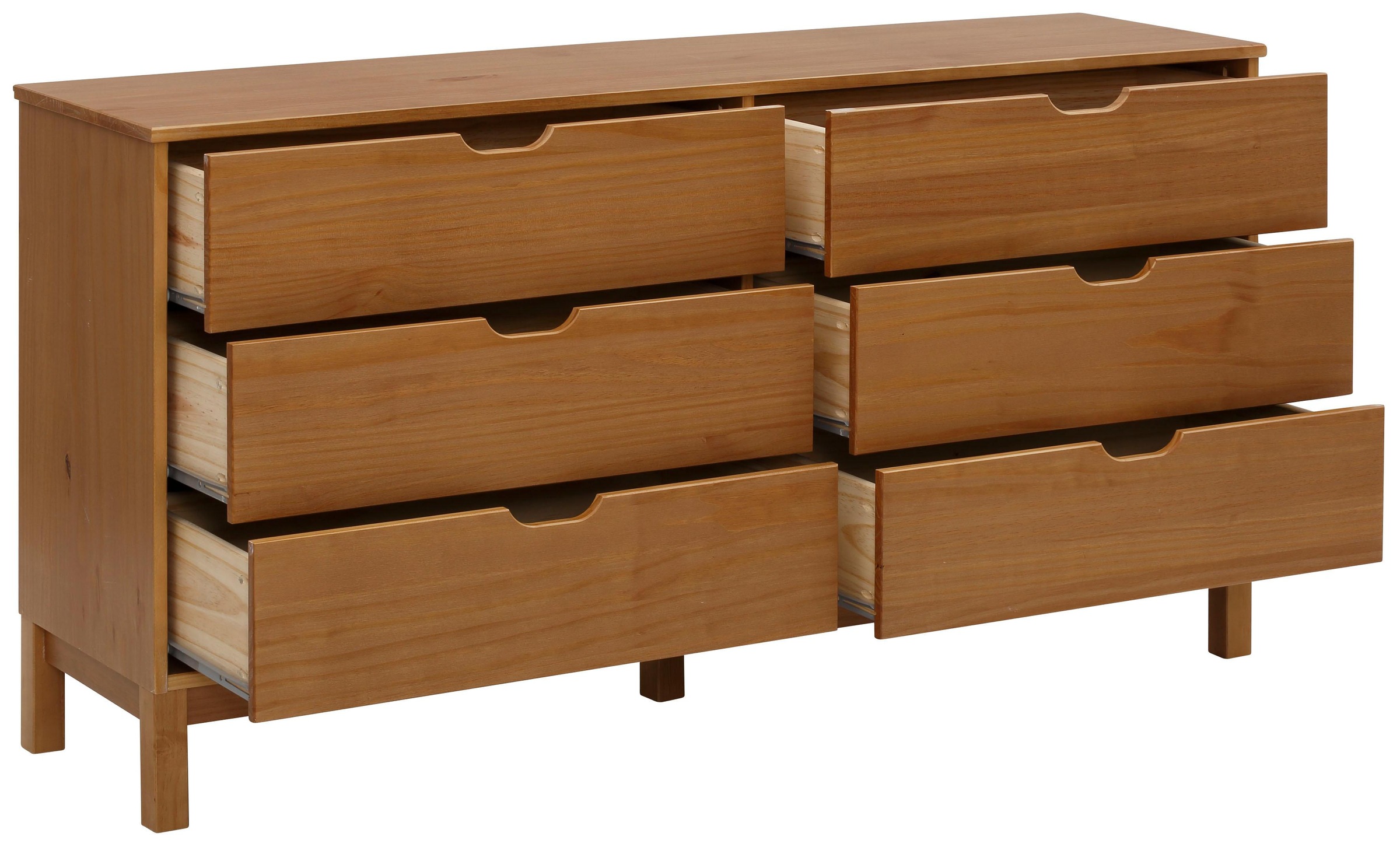Home affaire Kommode »Post«, massives Kiefernholz, mit vielen Stauraummöglichkeiten, Breite 150 cm