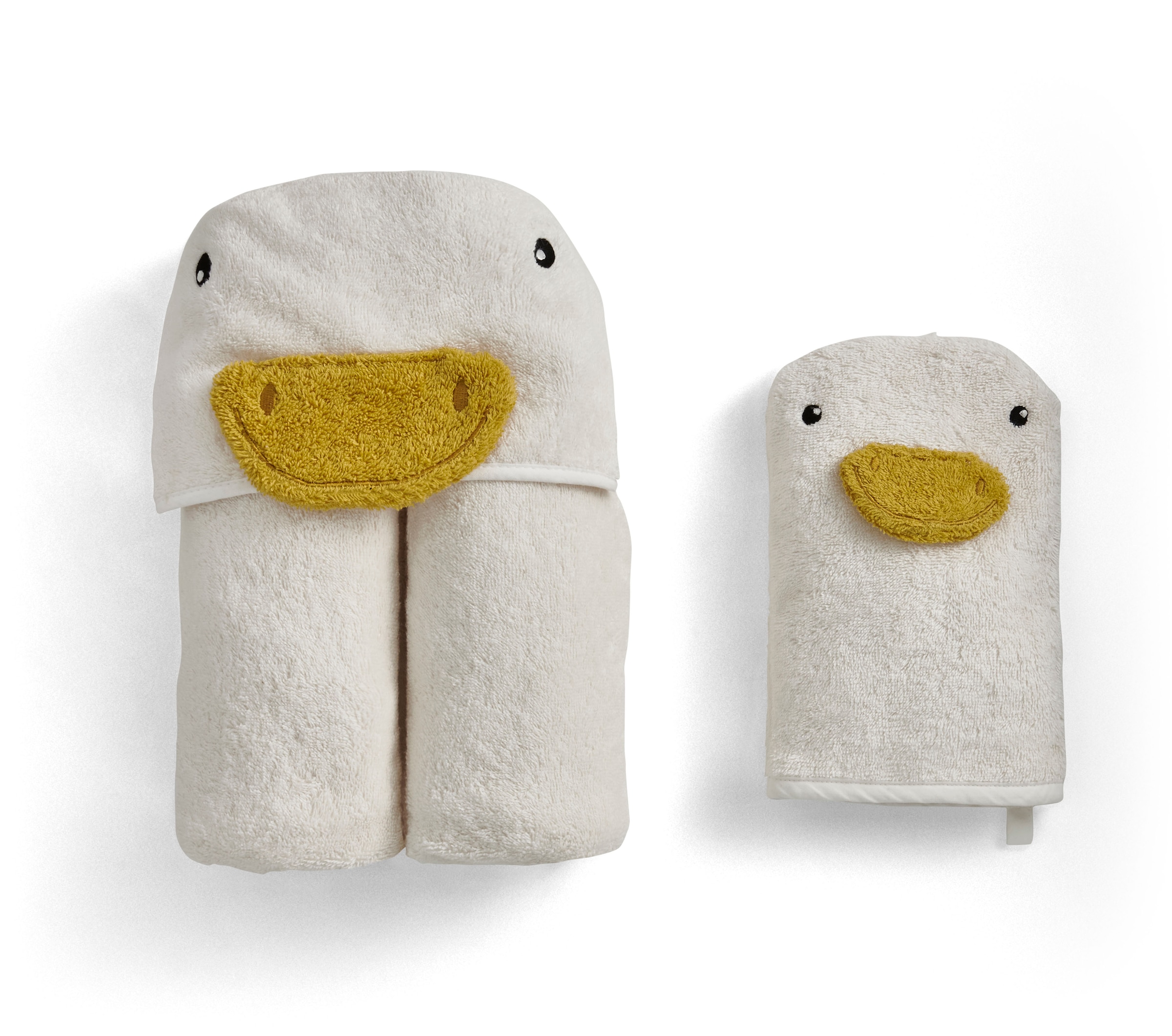 Christy Handtuch Set »Christy Baby Gans«, Set, 2 tlg., Walkfrottier, 1 Kapuzen-Badetuch (95x90 cm) und 1 Waschhandschuh (23x15 cm)