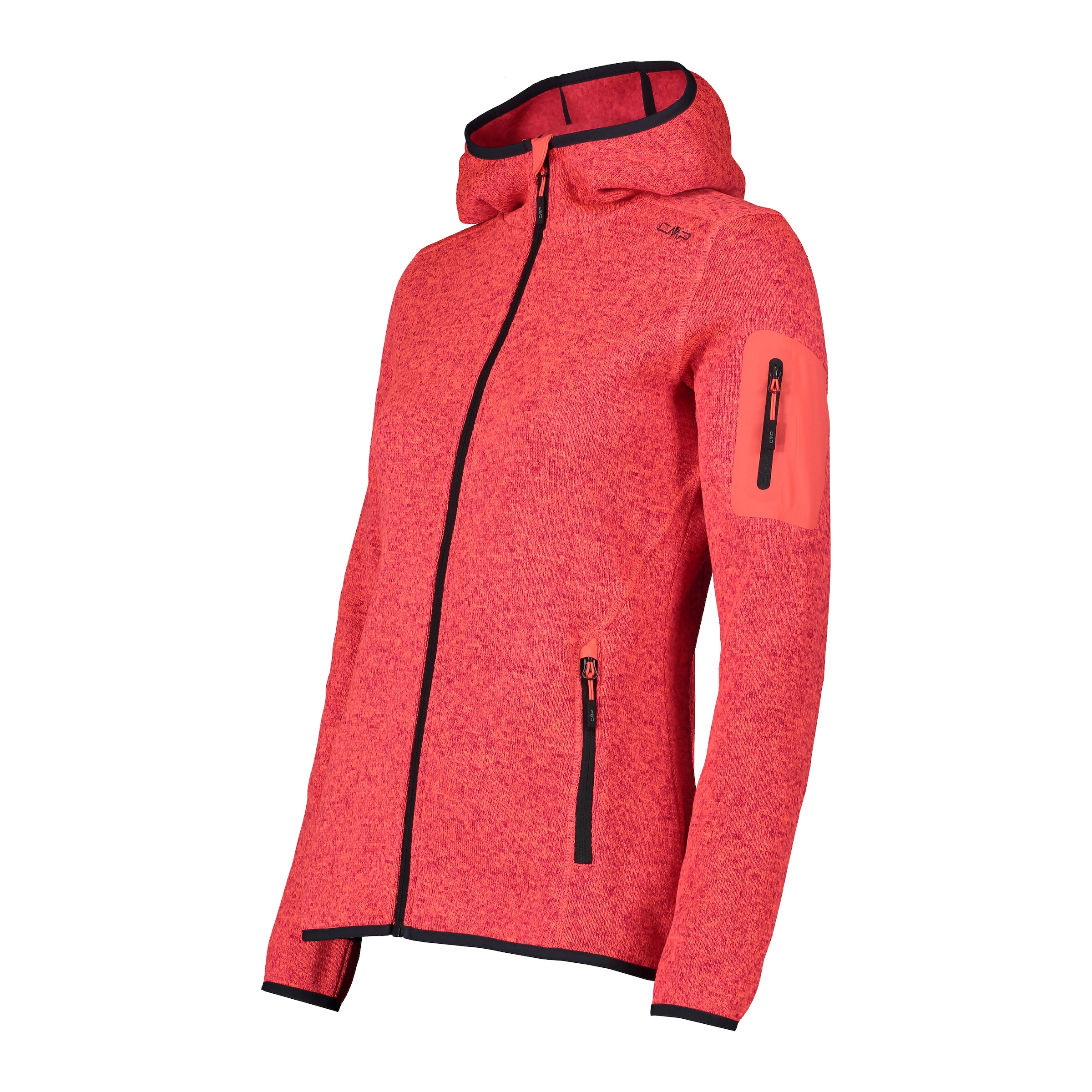 CMP Strickfleecejacke »KNITTED MELANGE HOODY WOMAN HOODY«, (1 St.), mit Kapuze, Wärmend und