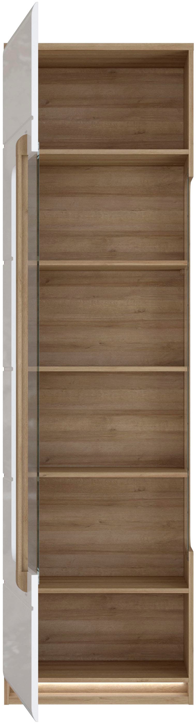 FORTE Vitrine »Attention«, (B/H/T 60,2/210/34,3 cm), Vitrine inkl. Beleuchtung, Höhe 210 cm, Soft Close, Glastüre