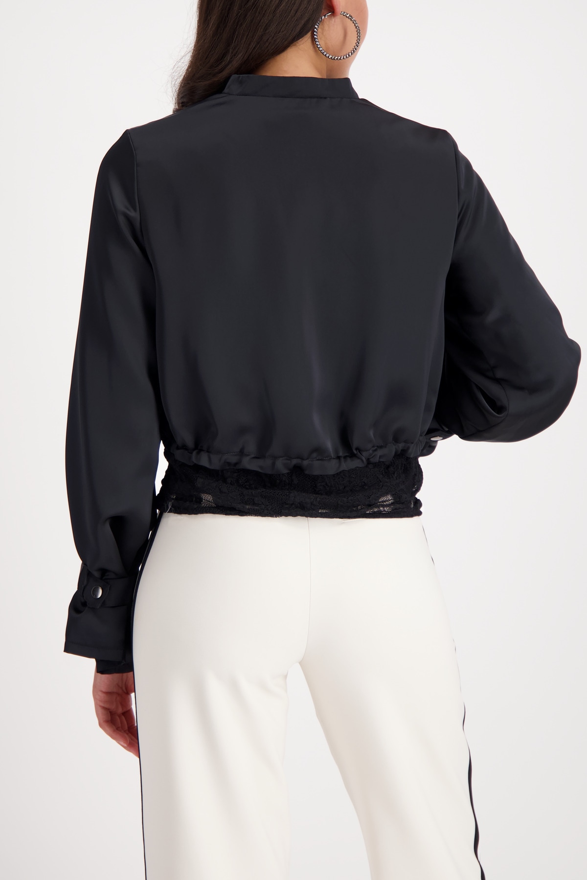 Monari Blouson »Jacke Satinblouson« ohne Kapuze Regular fit mit Stehkragen