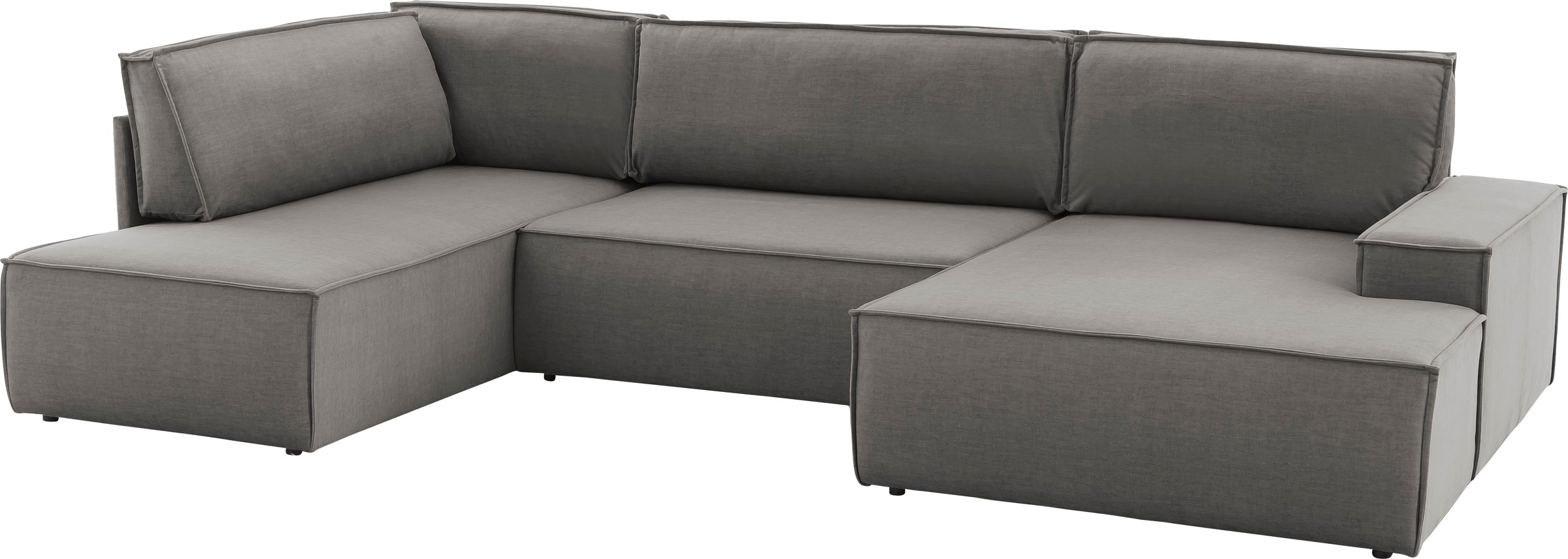Home affaire Wohnlandschaft »SHERWOOD 329 cm, U-Form, Schlafsofa,«, Schlaffunktion m. Bettkasten (194x139 cm), Cord, Vintage, Samtvelours