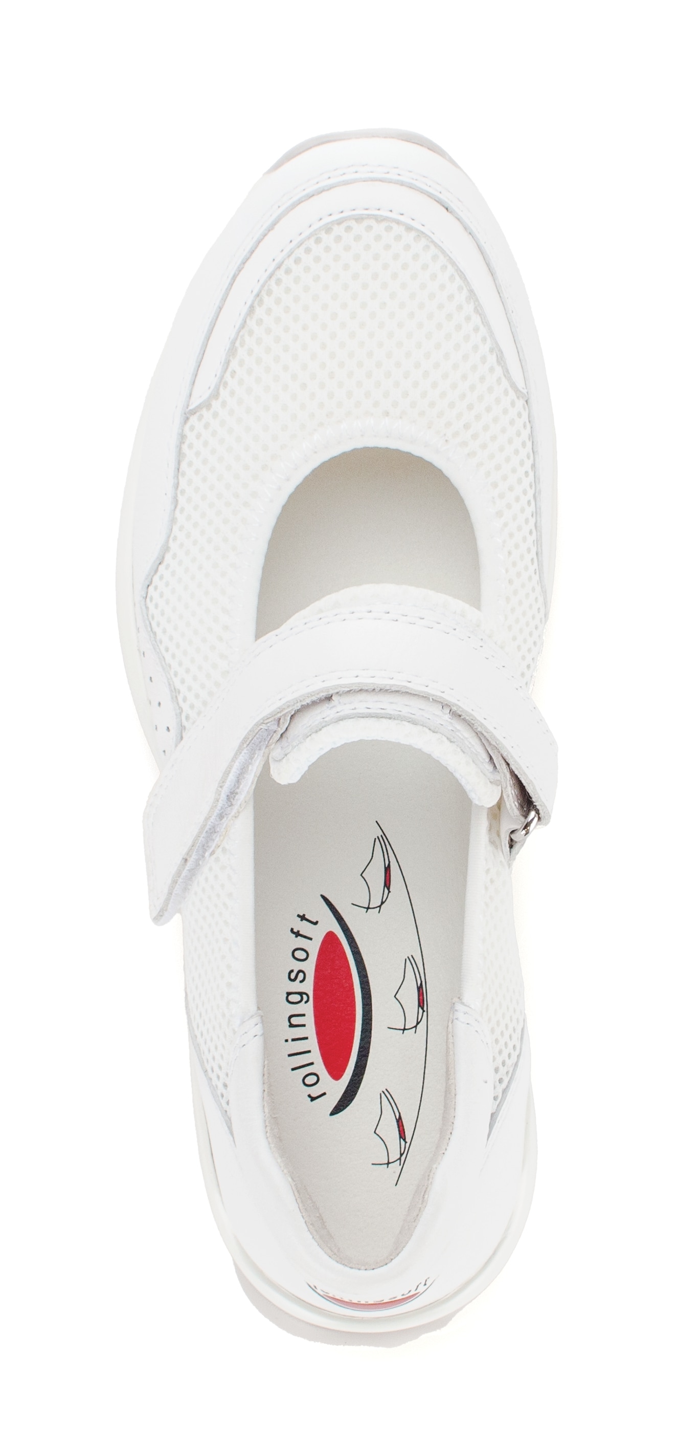 rollingsoft Riemchenballerina  , Klettschuh, Freizeitschuh, Komfortschuh mit Lochmuster