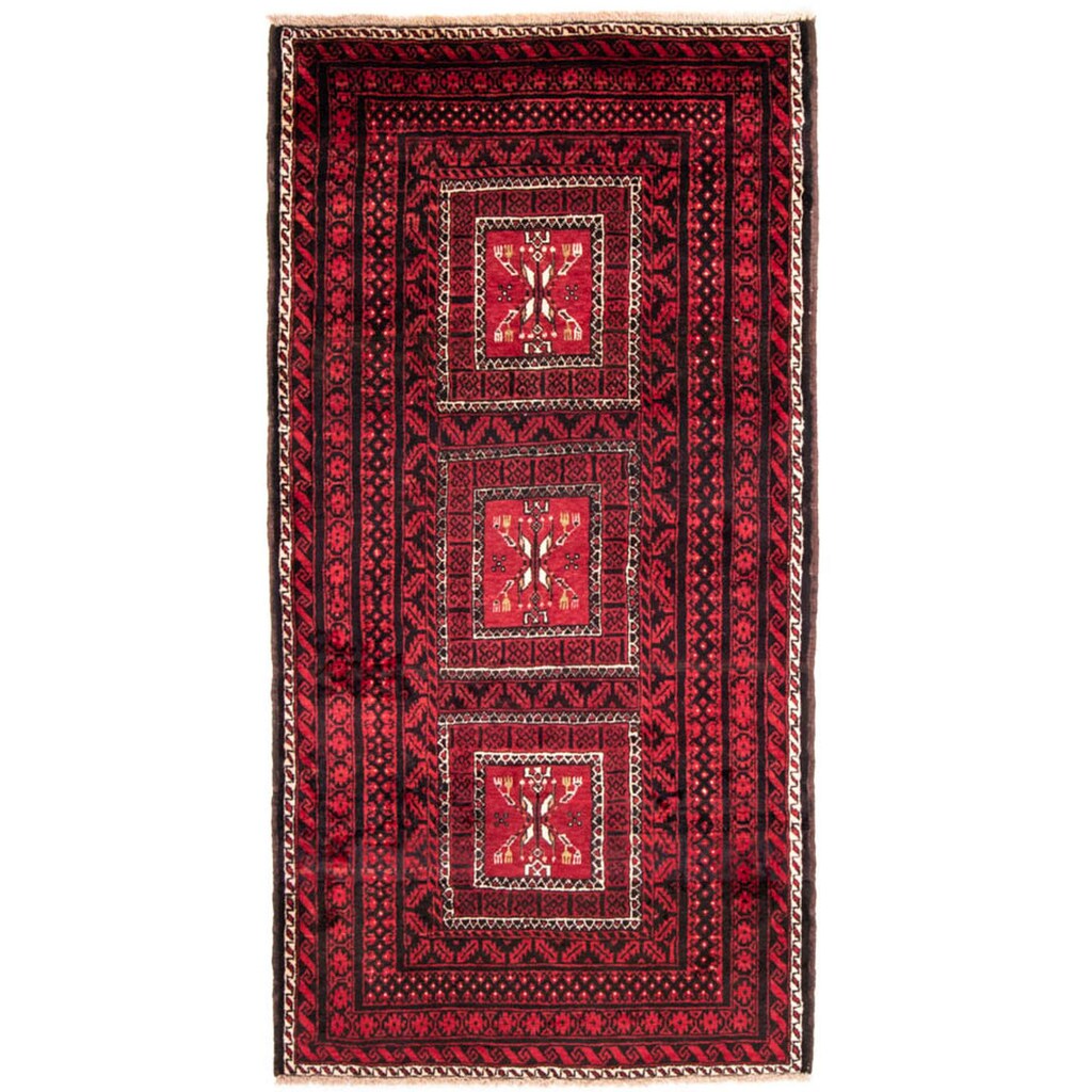 morgenland Hochflor-Läufer »Belutsch Medaillon Rosso 220 x 114 cm«, rechteckig