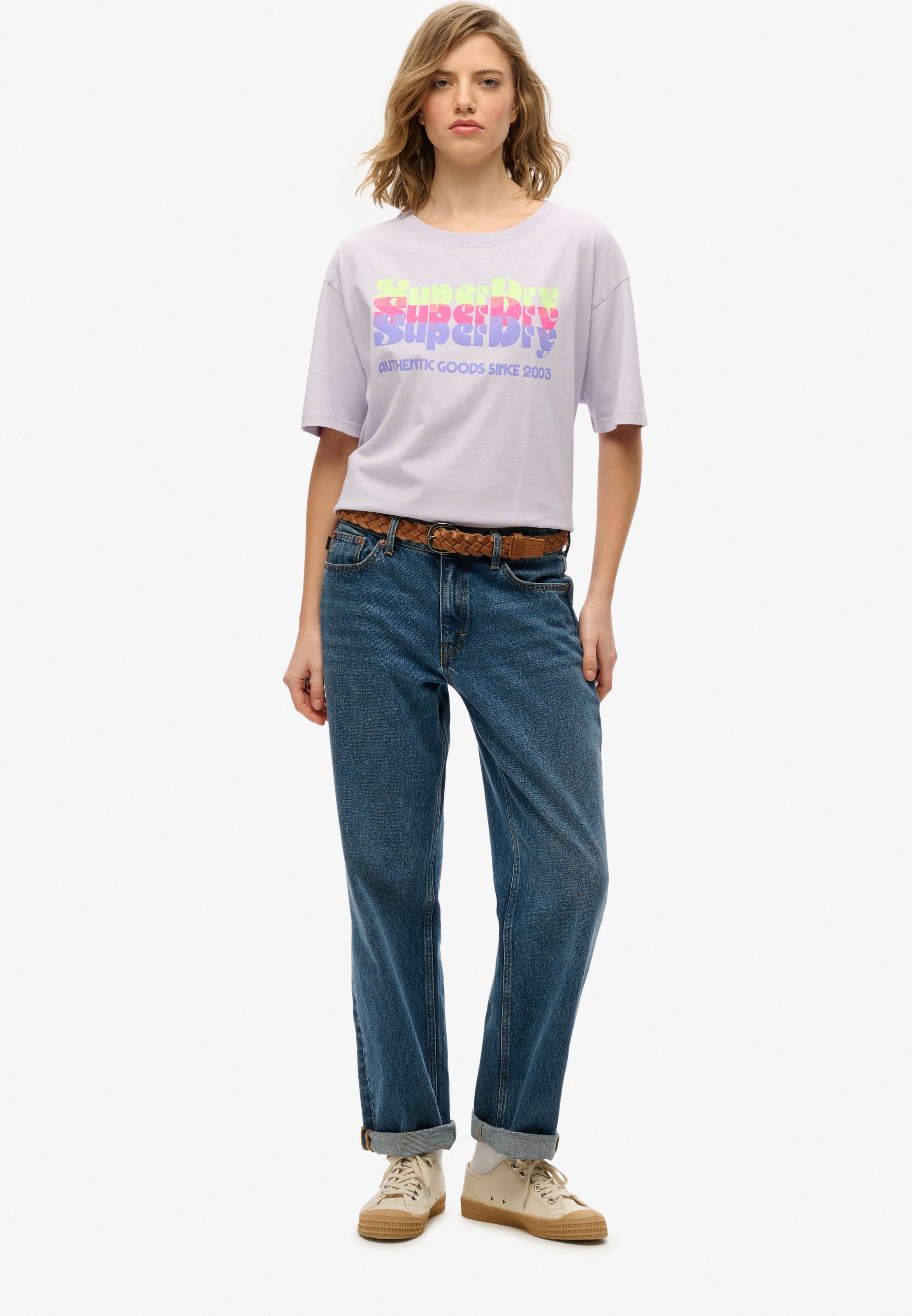 Superdry Rundhalsshirt »SU-NEON RAINBOW OVERSIZED TEE«