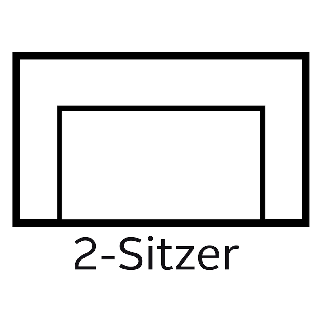 andas 2-Sitzer »Lerhol«, in moderner Optik, mit Metallbeinen