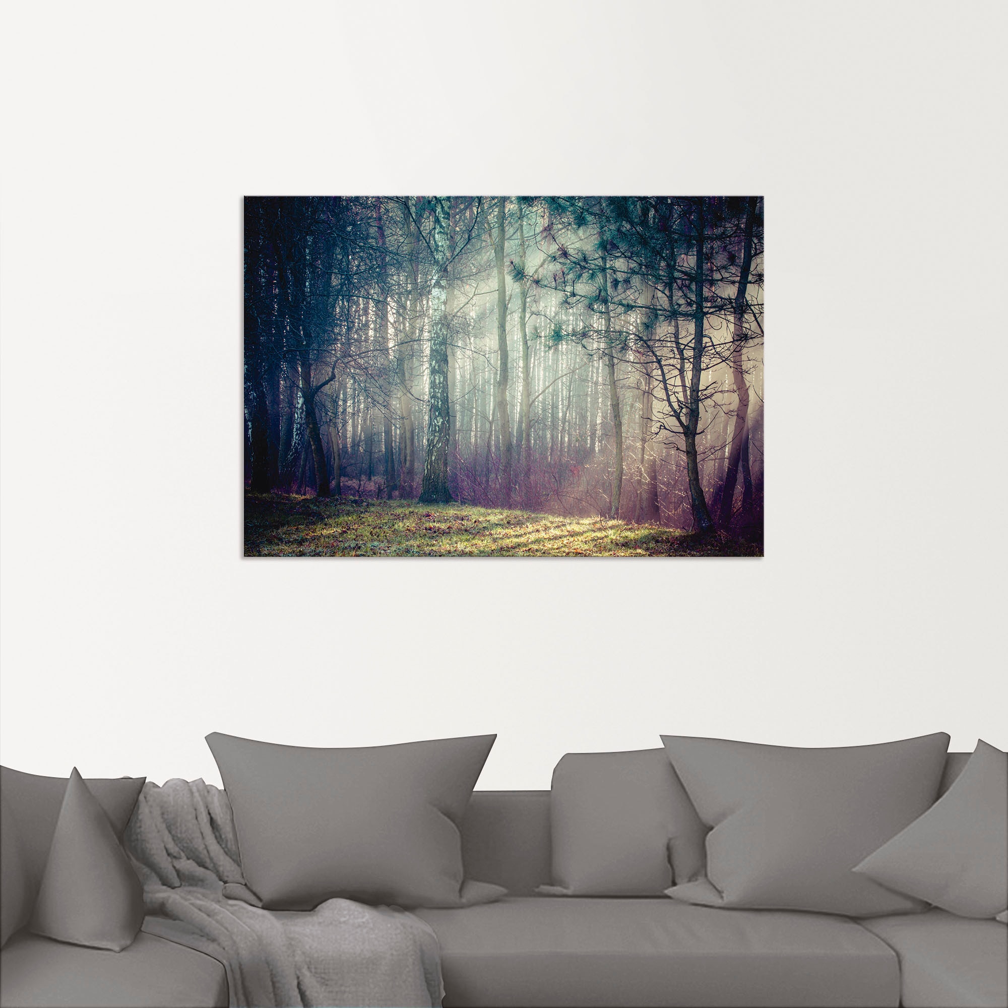 bequem Alubild, oder Größen Wald«, bestellen St.), versch. als »Sonnenstrahlen in (1 Wandbild Waldbilder, Wandaufkleber Poster Artland im Leinwandbild,