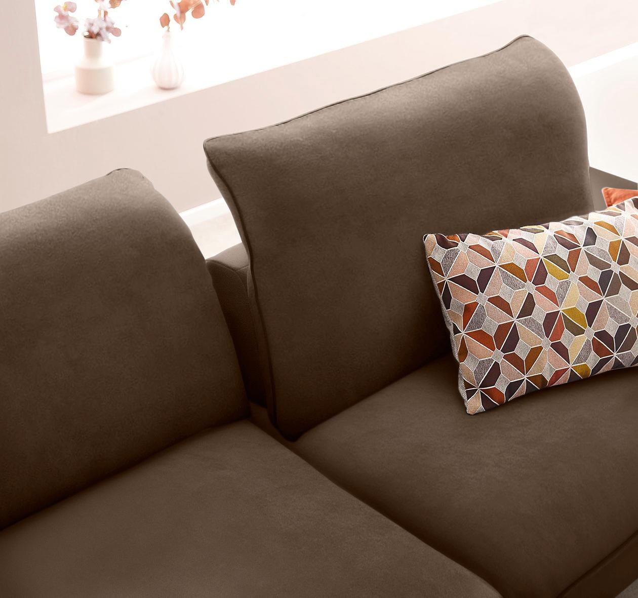 W.SCHILLIG Ecksofa »enjoy&MORE, mit tollem Sitzkomfort, elegant und bequem, L-Form«, mit Sitztiefenverstellung, Füße silber matt, Breite 294 cm