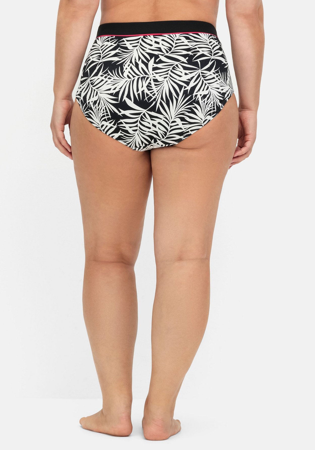 Sheego Badehose »Hohe Bikinihose mit Blätterprint und Shaping-Effekt«