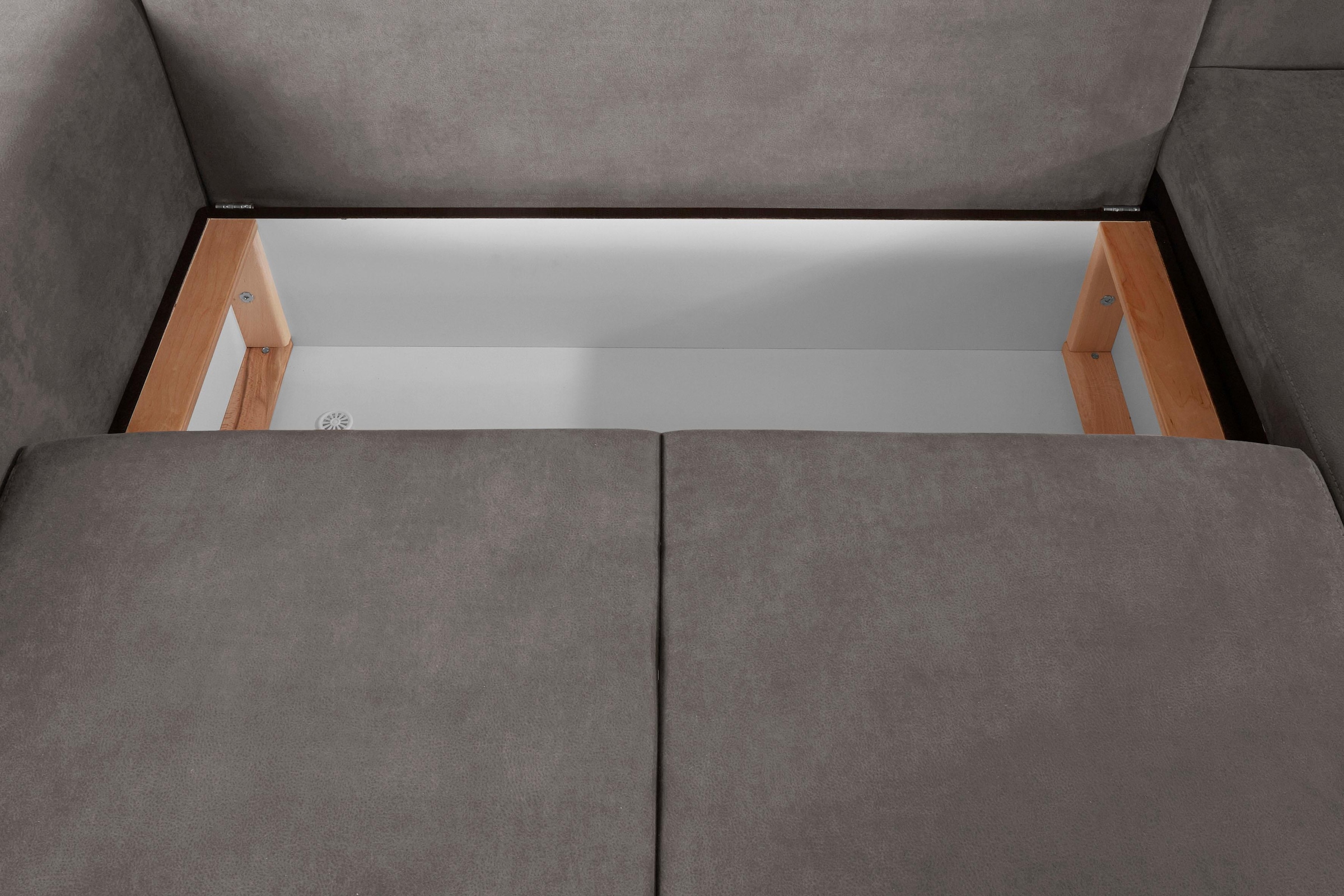 Guido Maria Kretschmer Home&Living Ecksofa »Györ«, L-Form, wahlweise mit Bettfunktion und Bettkasten incl. 2 Zierkissen