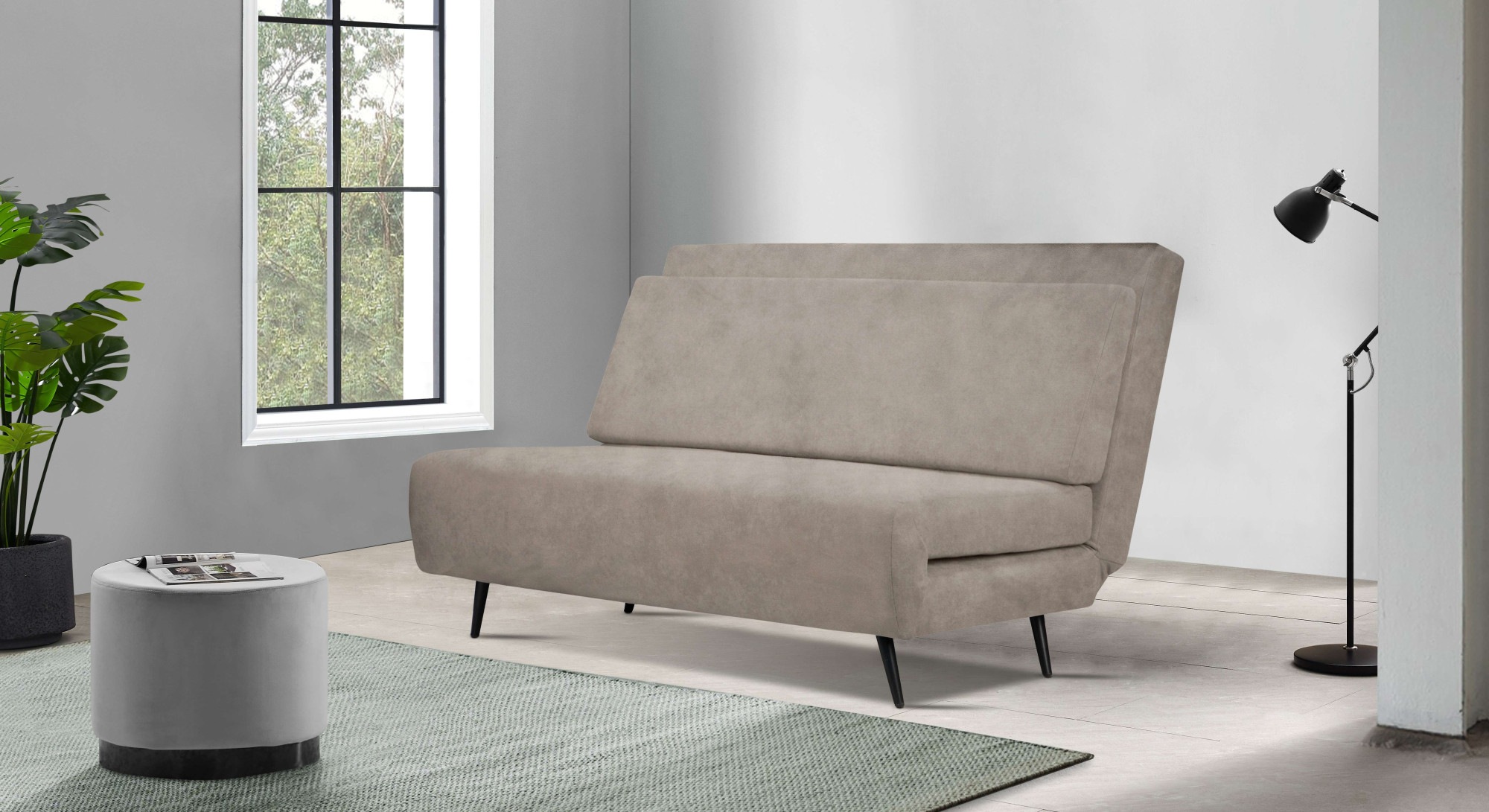andas Schlafsofa »Linnea«, Daybed mit aufklappbarer Liegefläche, in Webstoff, Veloursstoff, Cord